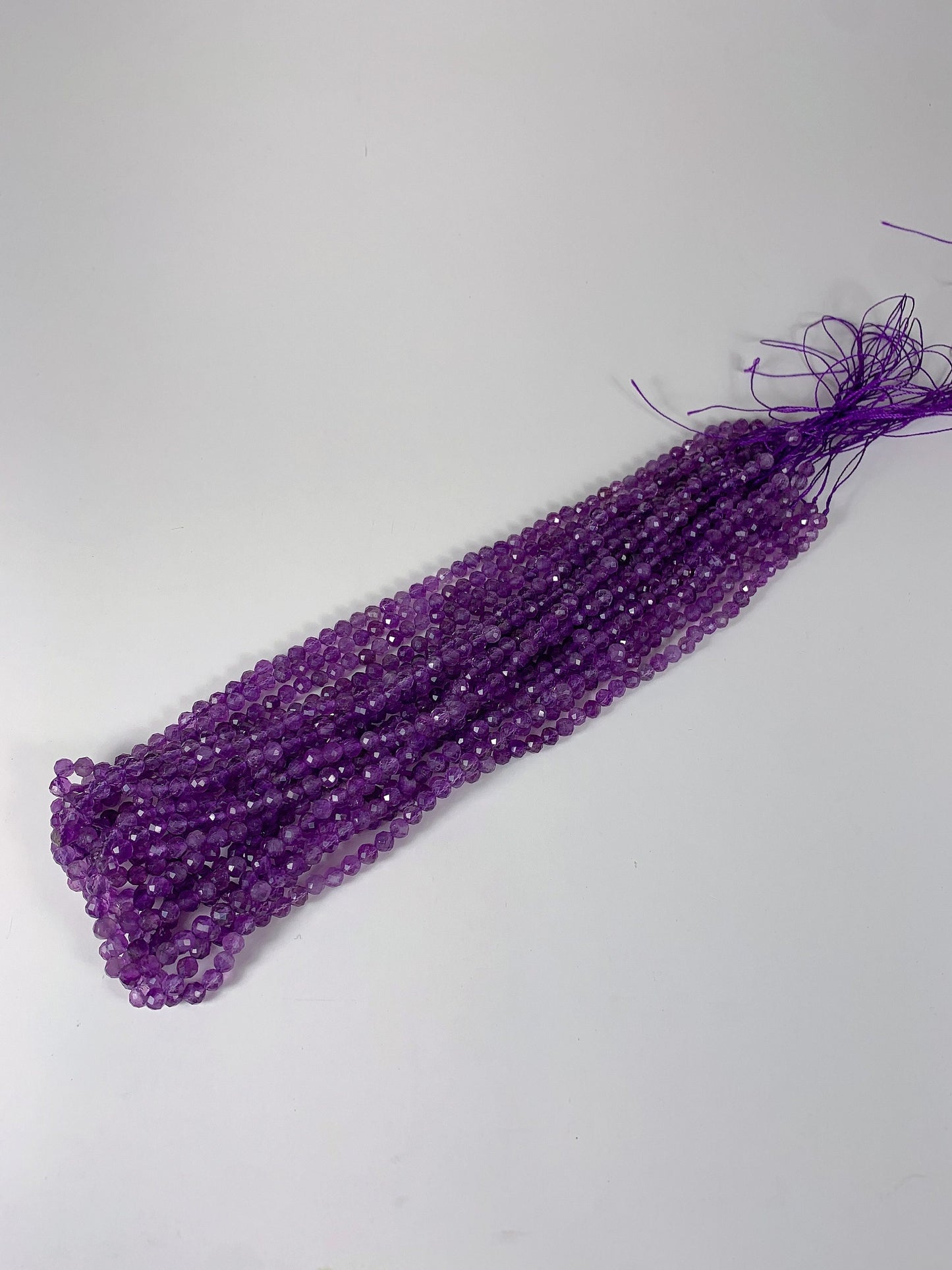 AAA Deep Purple Amethyst Faceted Round Beads: Natural Gemstone Strand