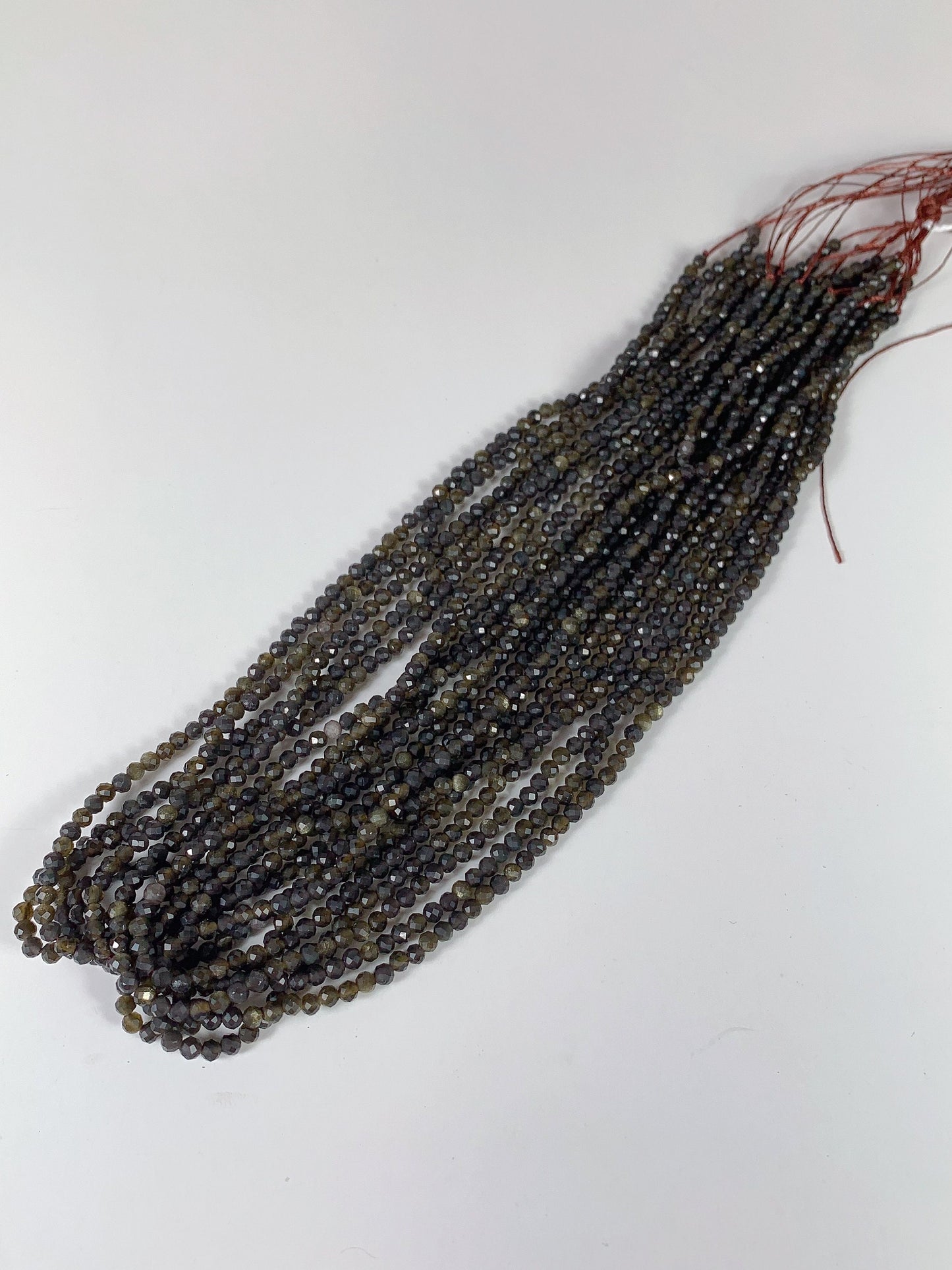 Grade AAA Genuine Natural Gold Obsidian Faceted Round Beads 15.5" Strand 2mm 3mm 4mm