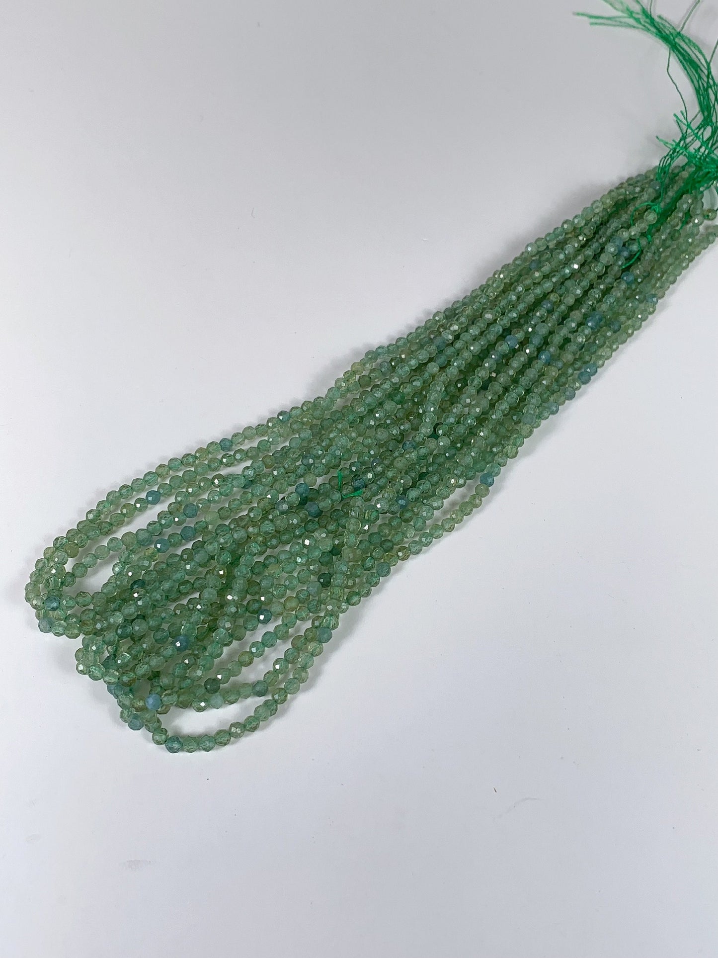 Genuine Natural Green Apatite Faceted Round Beads 15.5" Strand 2mm 3mm 4mm