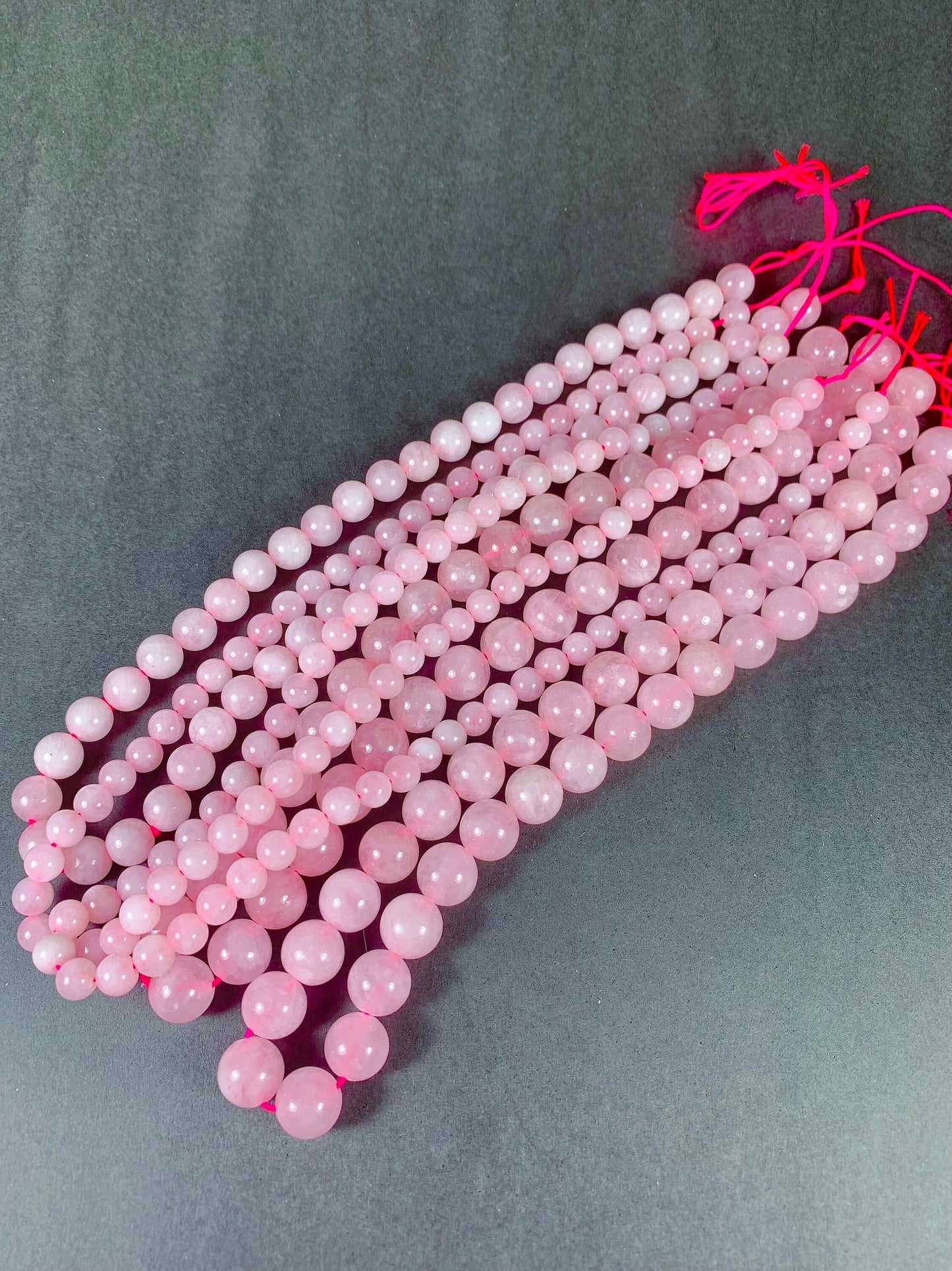 Natural Opaque Pink Rose Quartz Smooth Round Beads Gemstone 15.5" Strand High Quality