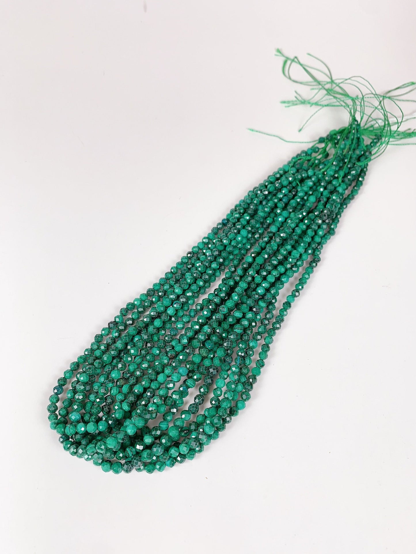 Grade AAA+ Genuine Natural Malachite Faceted Round Beads 15.5" Strand 2mm 3mm 4mm