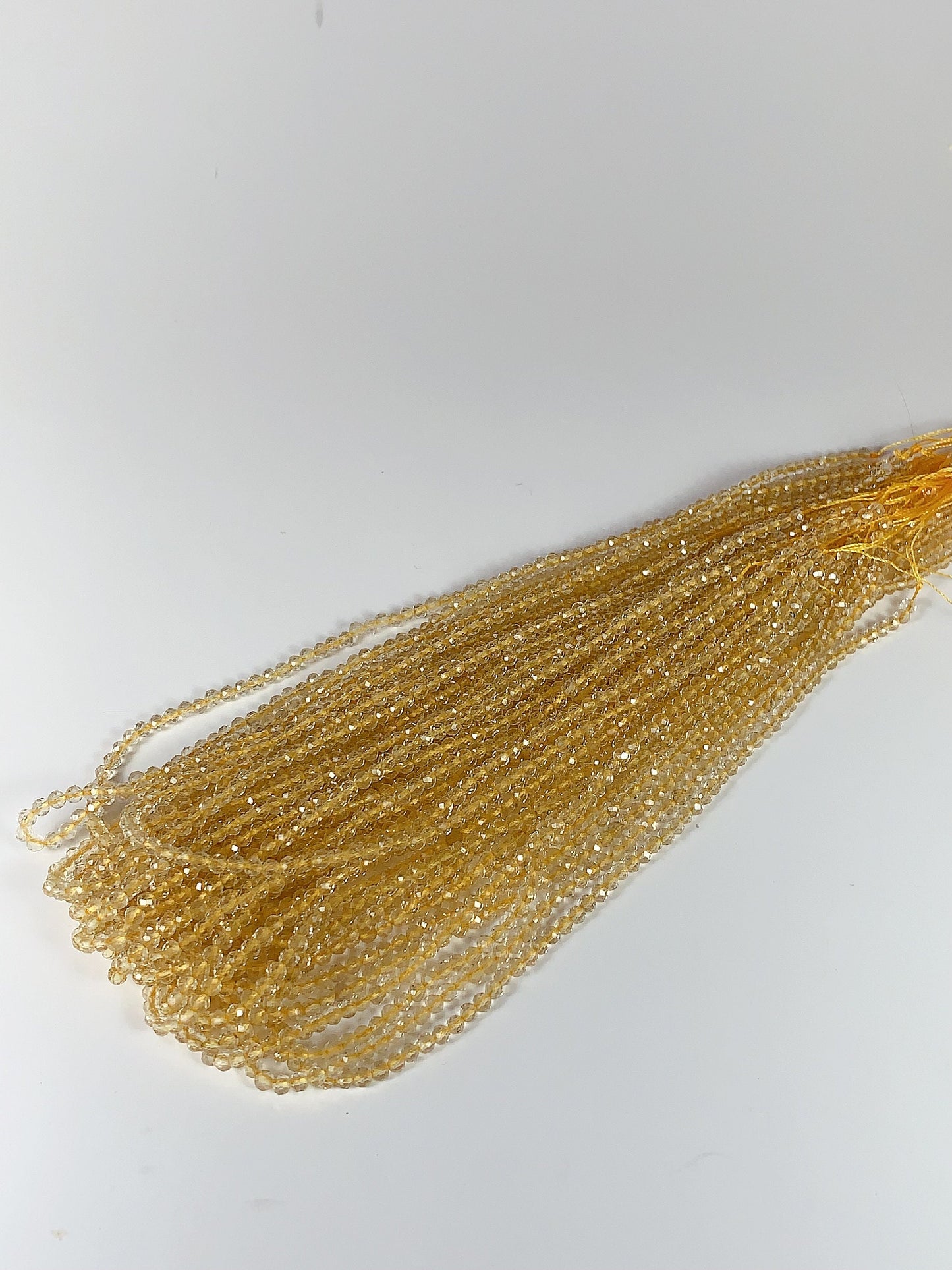 AAA Natural Citrine Faceted Round Beads: Yellow Gemstone Strand (2mm 3mm 4mm)