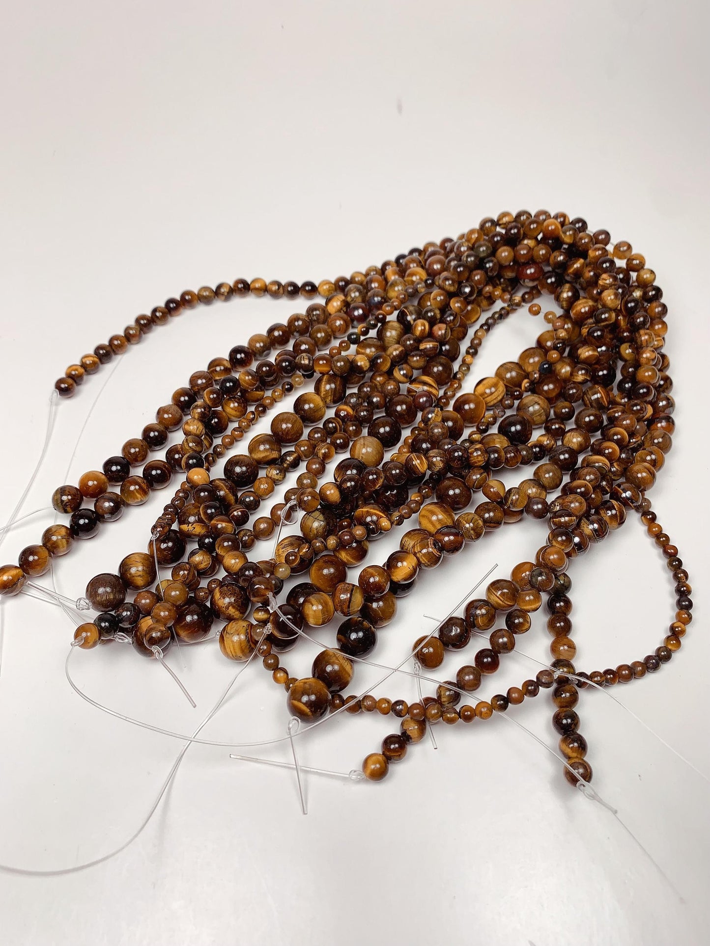 Natural Golden Yellow Tiger's Eye Beads: 6mm 8mm 10mm, 15" Strand