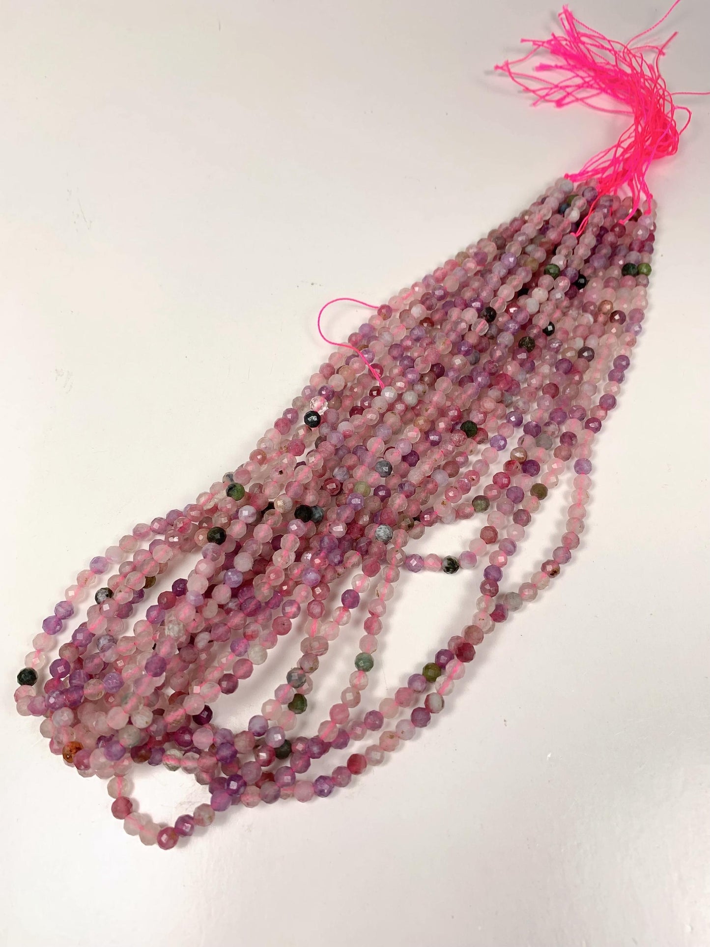 Genuine Natural purple Rainbow Tourmaline Faceted Round Beads 15.5" Strand 4mm PA20251037