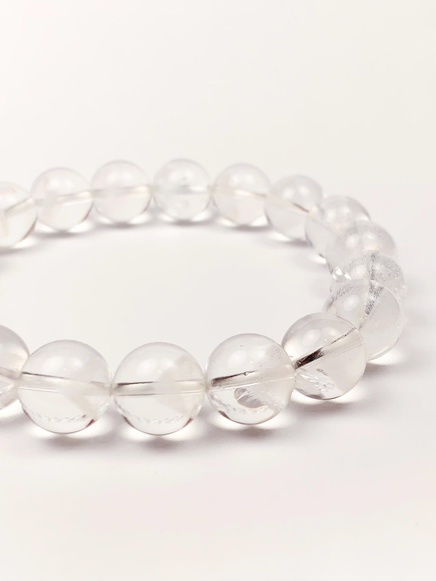 Natural White Phantom Quartz Bracelet: Grade AAA Gemstone, 6mm-8mm