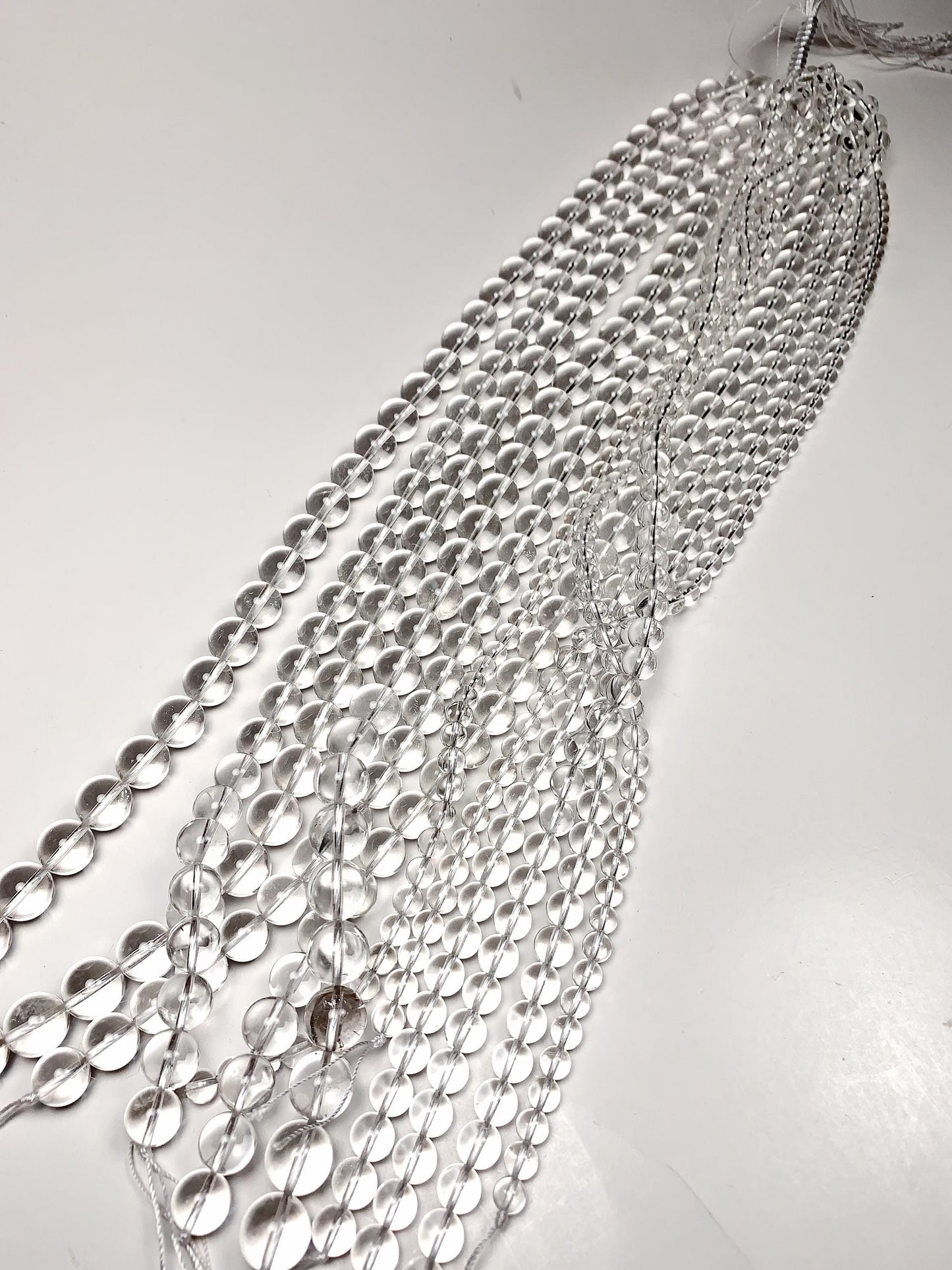 AAA Natural Clear Quartz Beads: 15.5" Smooth Round Strand