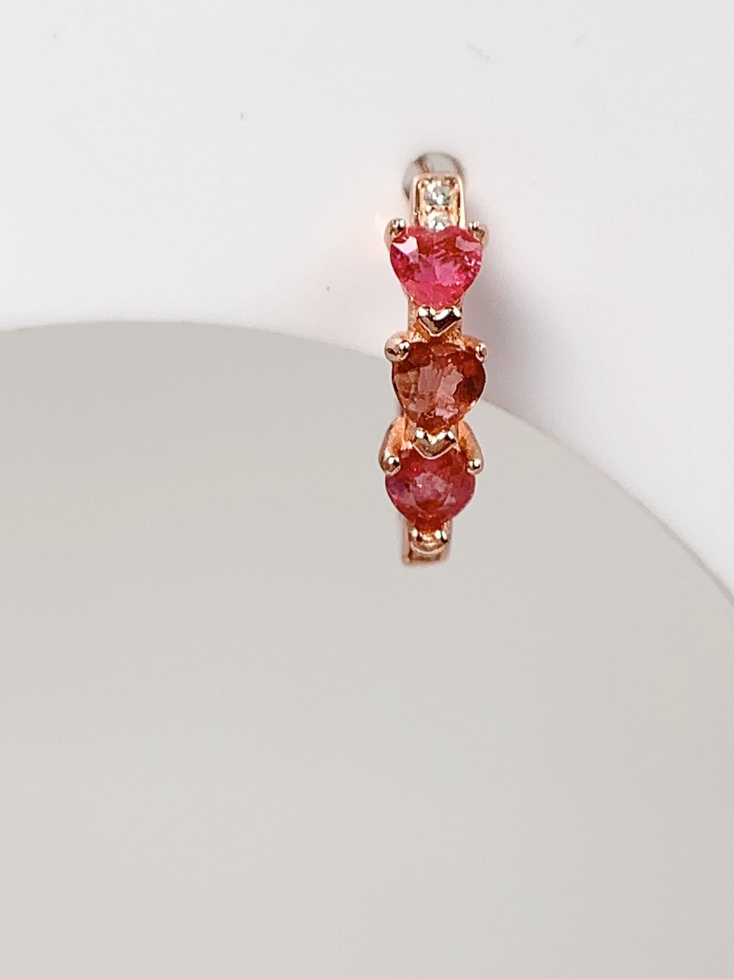 Pink Tourmaline Heart Earrings: 18k Gold Plated Sterling Silver