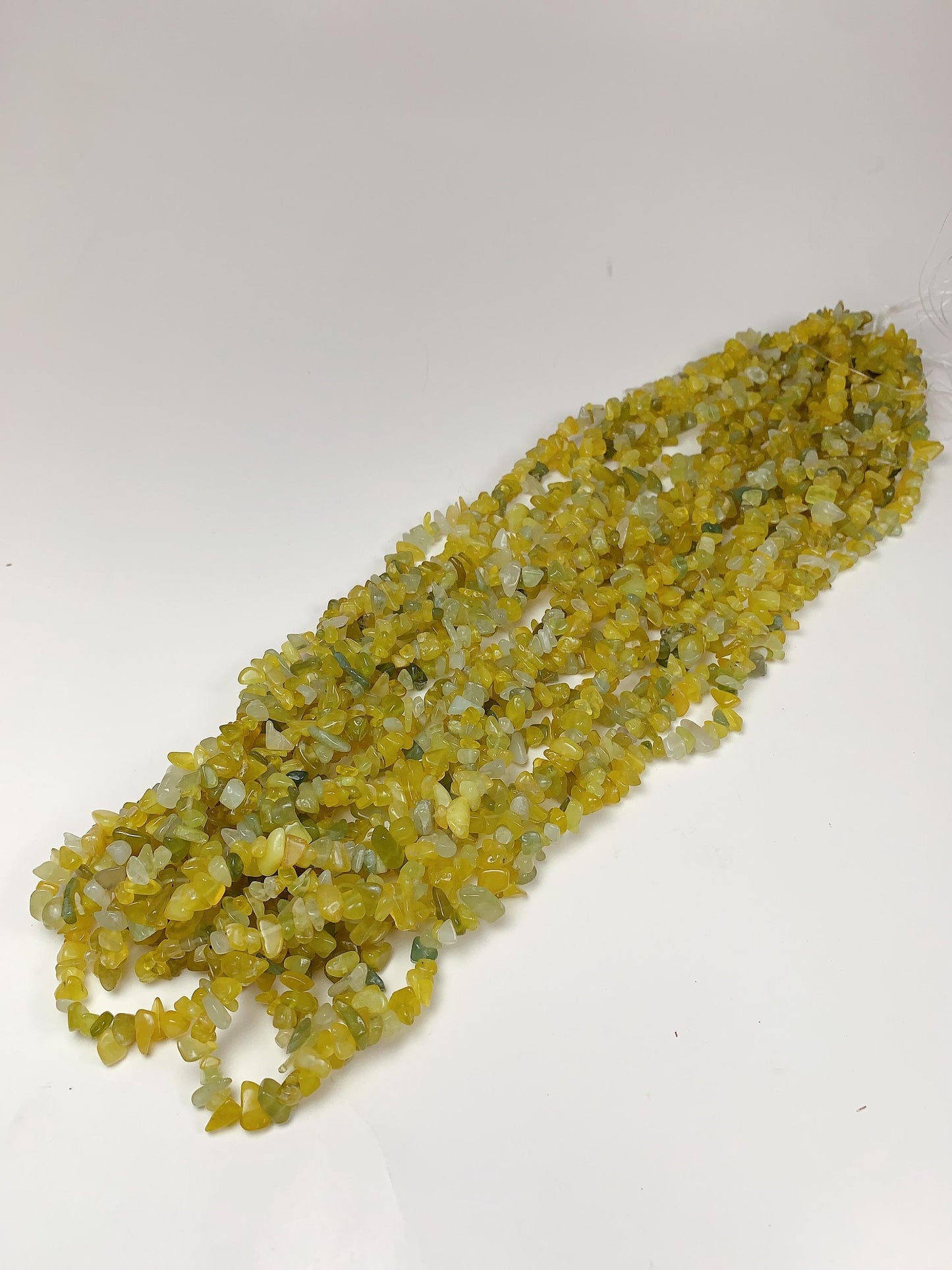 Lemon Jade Nugget Beads: Natural Green Yellow Gemstone Chips, 32" Strand