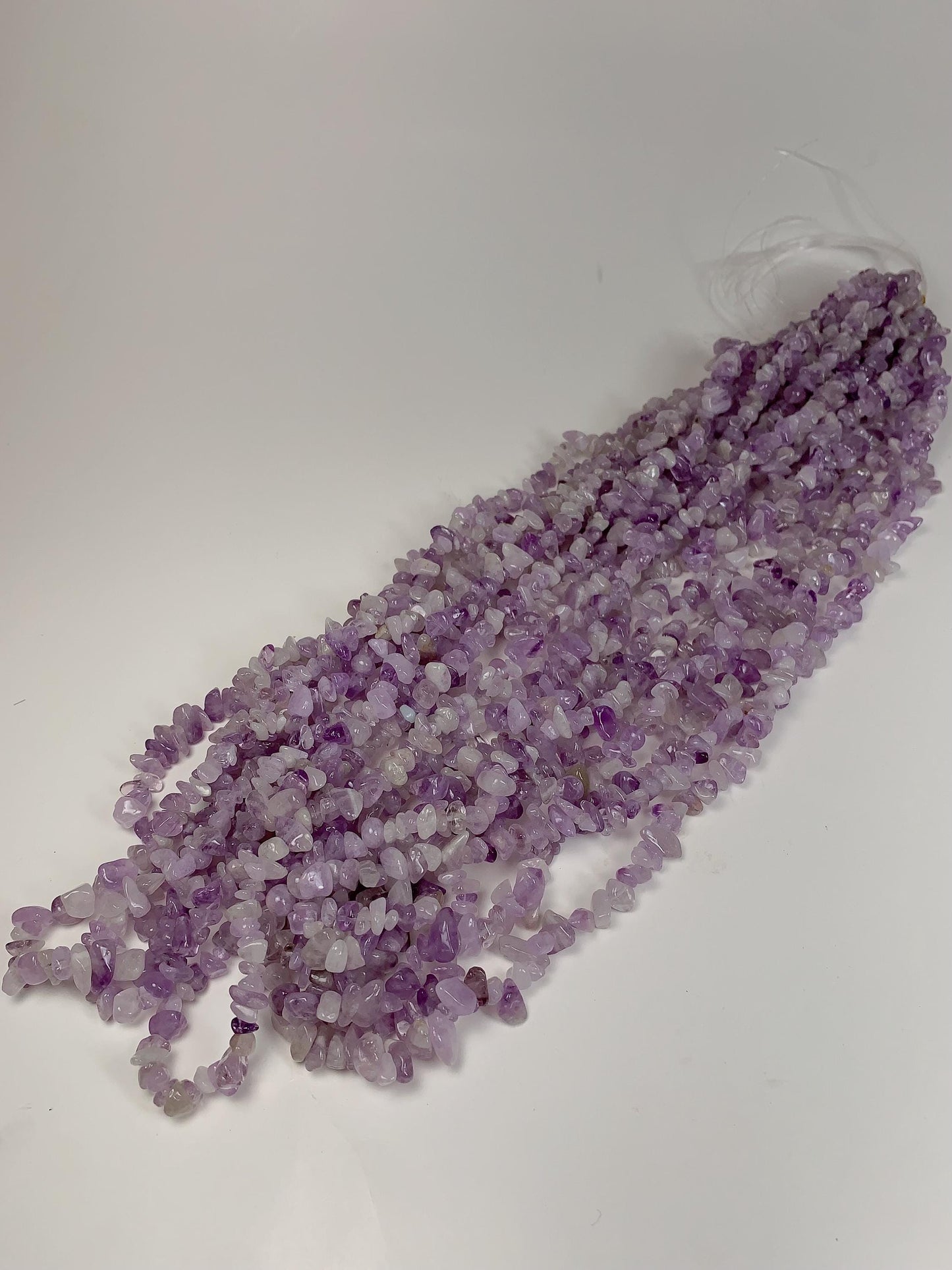 Lavender Amethyst Chip Beads: Natural Gemstone Crystal Nuggets, 32" Strand