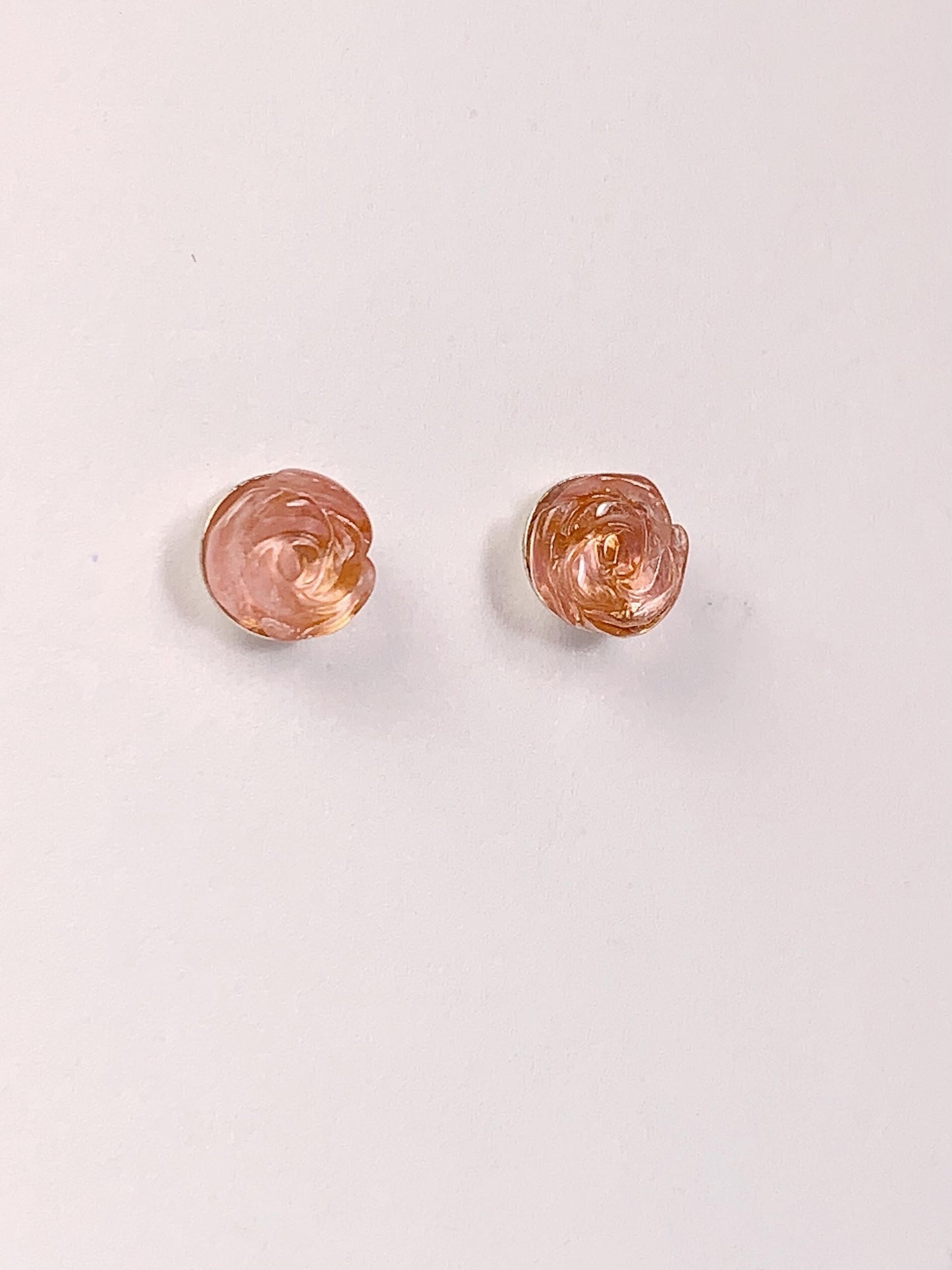 Pink Tourmaline Flower Earrings: 18k Gold Plated Sterling Silver