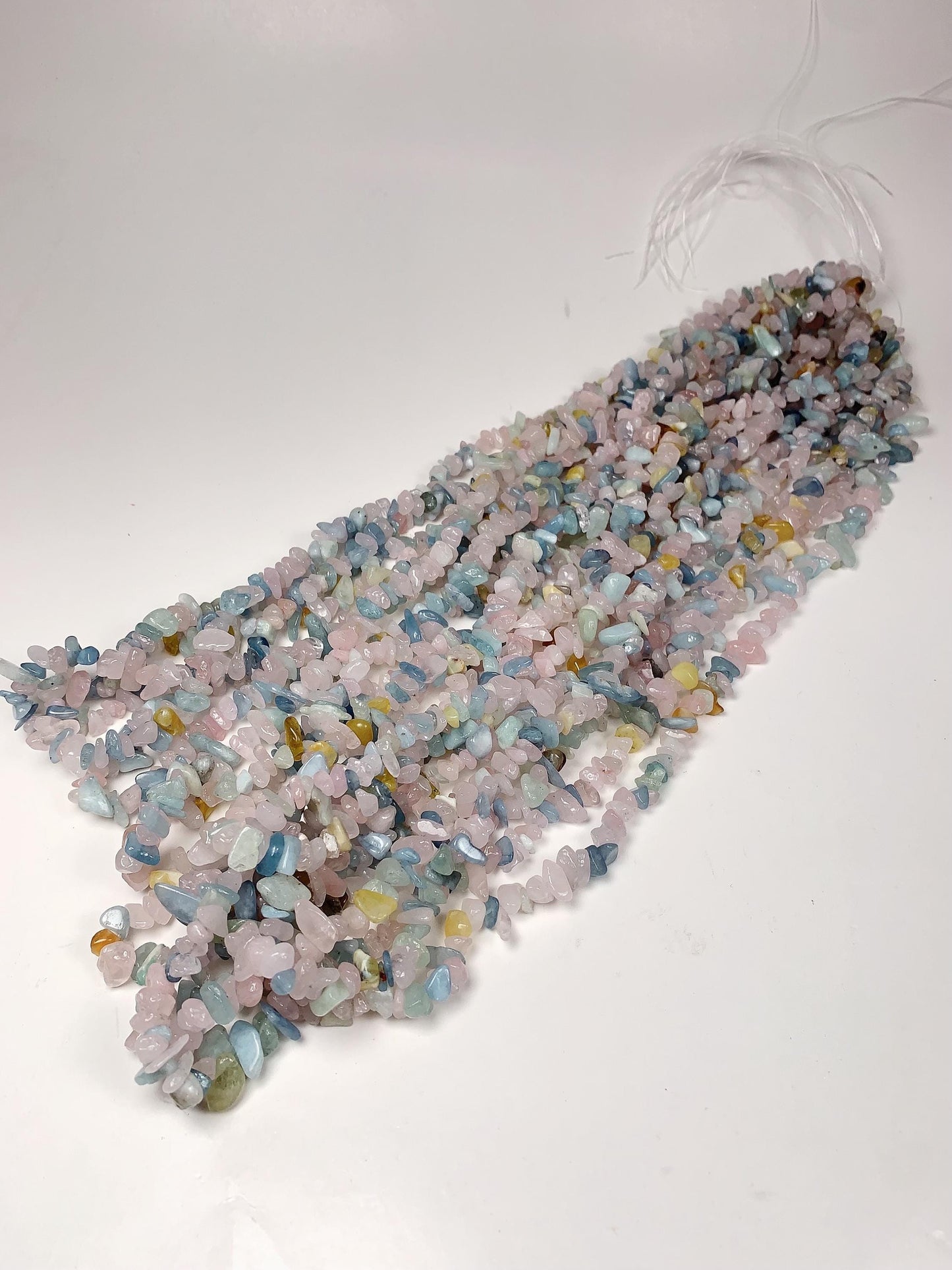 Pink Blue Morganite Nugget Beads: Genuine Gemstone Crystal Strand