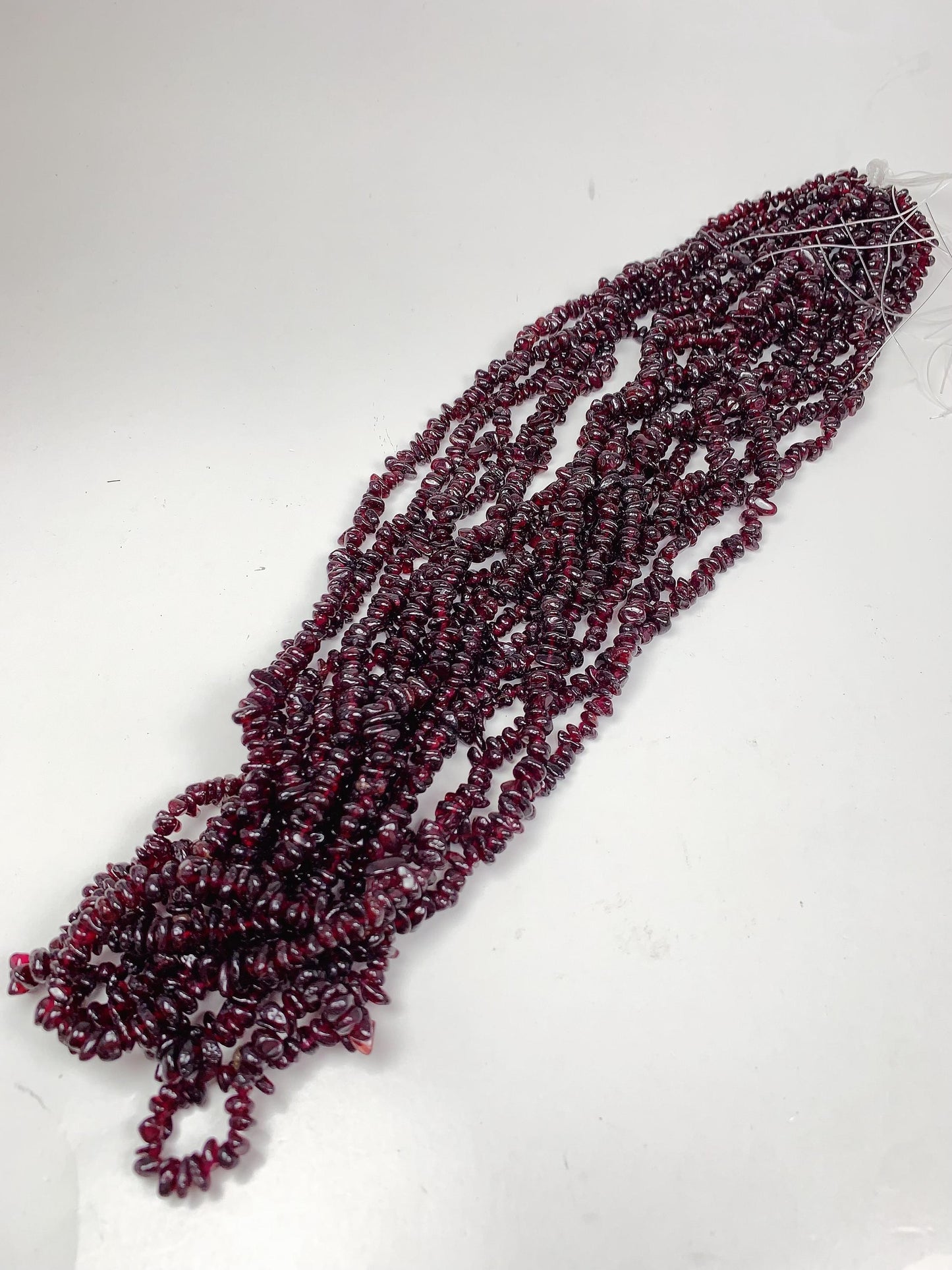 Natural Red Garnet Chip Beads: 32" DIY Jewelry Strand (7-12mm)