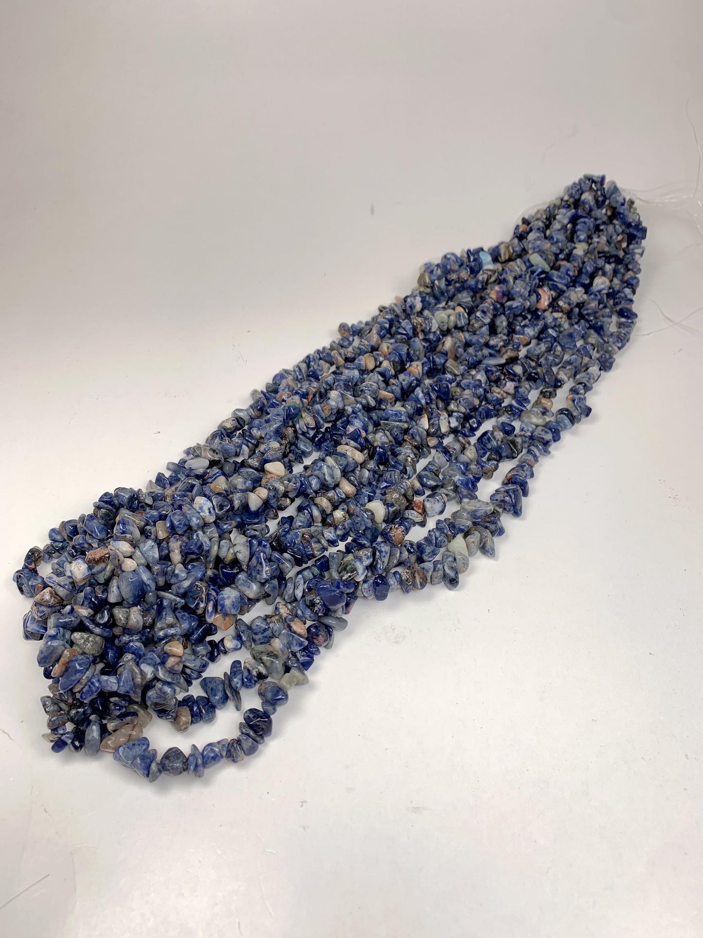 Blue Sodalite Nugget Beads: 5-12mm Irregular Gemstone Chips, 32" Strand