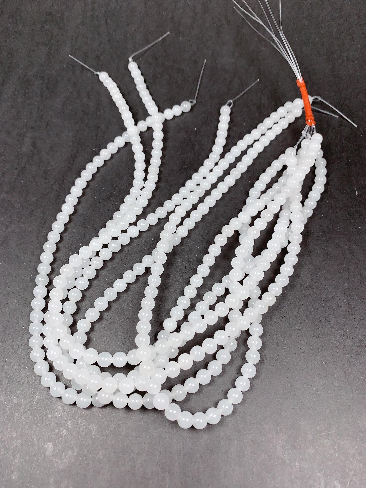 Grade AAA Genuine Natural xinjiang white Jade Smooth Round Beads 15.5" Strand 4mm 6mm 8mm 10mm