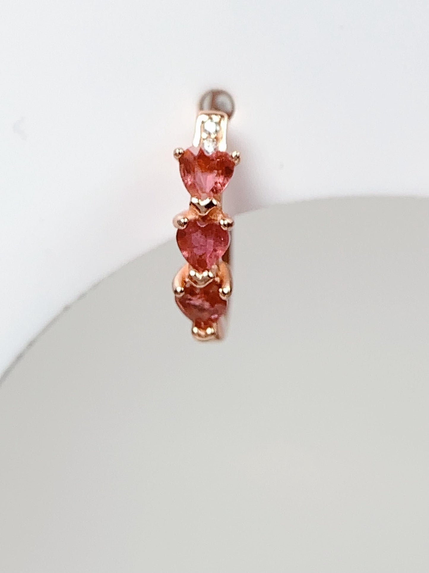 Pink Tourmaline Heart Earrings: 18k Gold Plated Sterling Silver