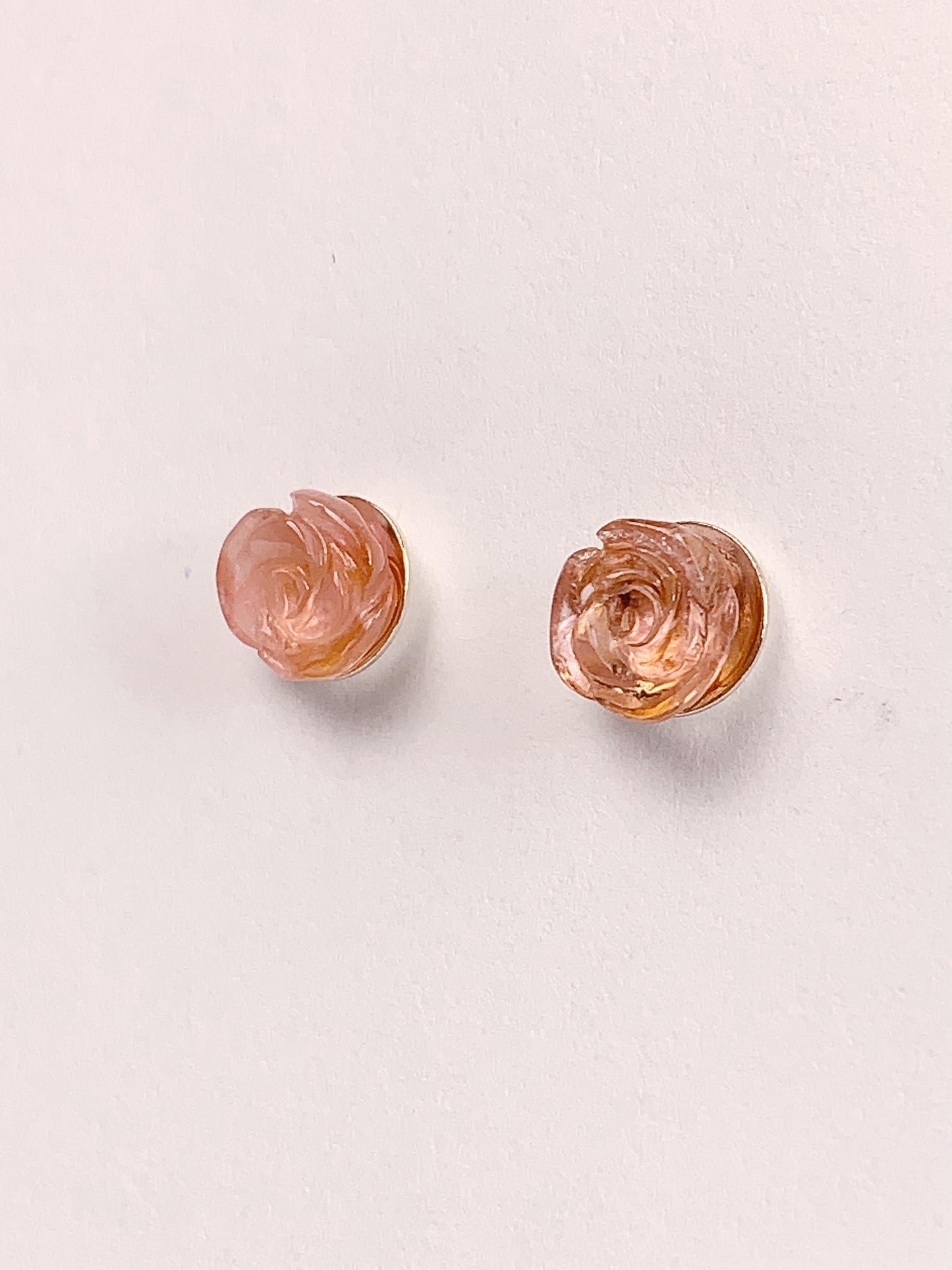 Pink Tourmaline Flower Earrings: 18k Gold Plated Sterling Silver