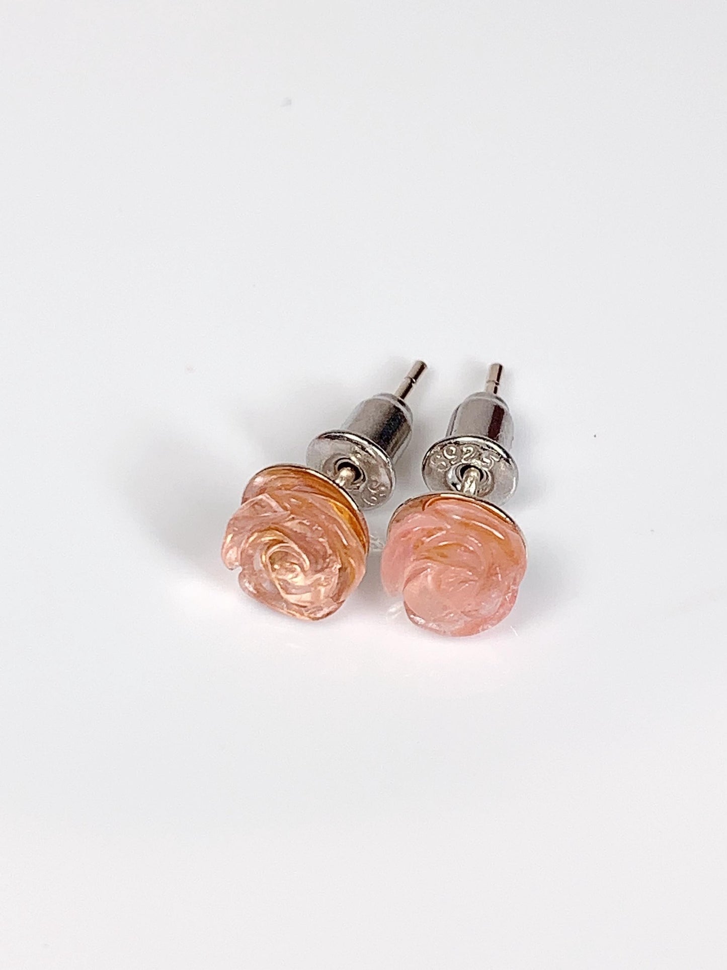 Pink Tourmaline Flower Earrings: 18k Gold Plated Sterling Silver