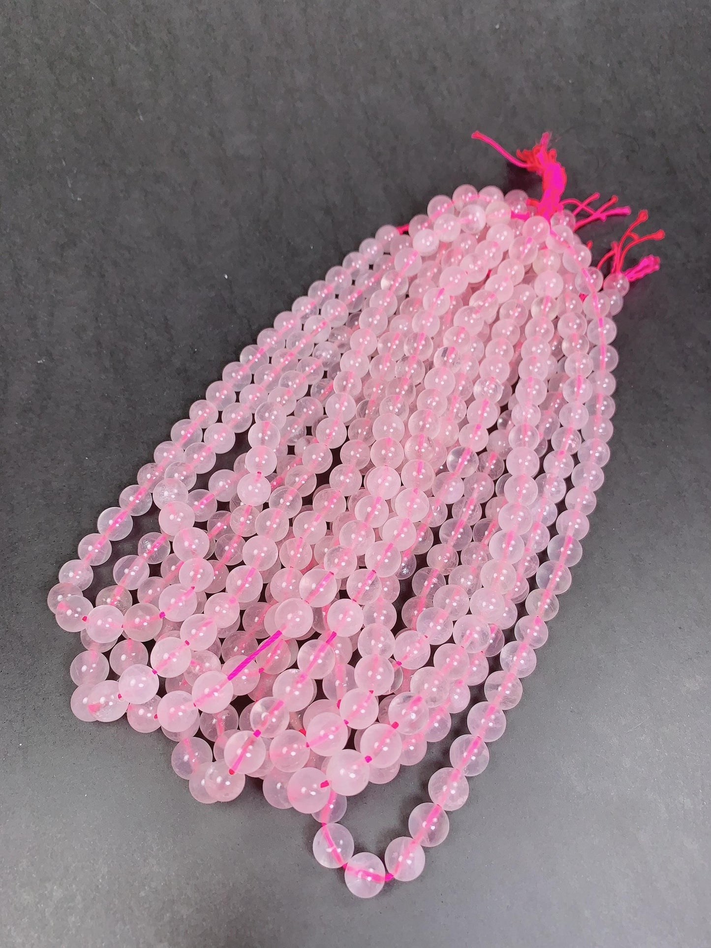 AAA Rose Quartz Transparent Beads Genuine Natural Pink Gemstone Strand (15")