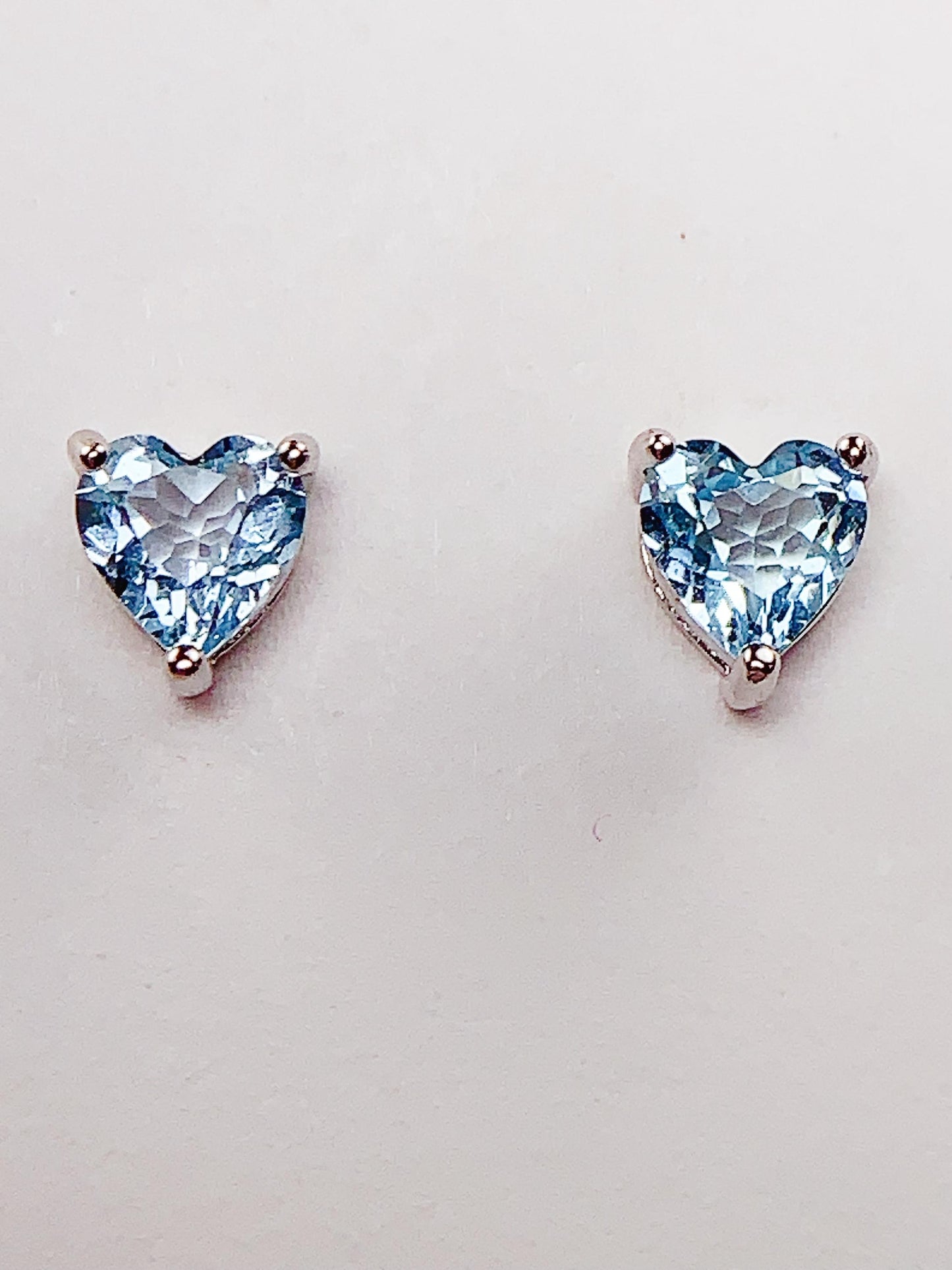 Sky Blue Topaz Heart Earrings: 18k Gold Plated Sterling Silver