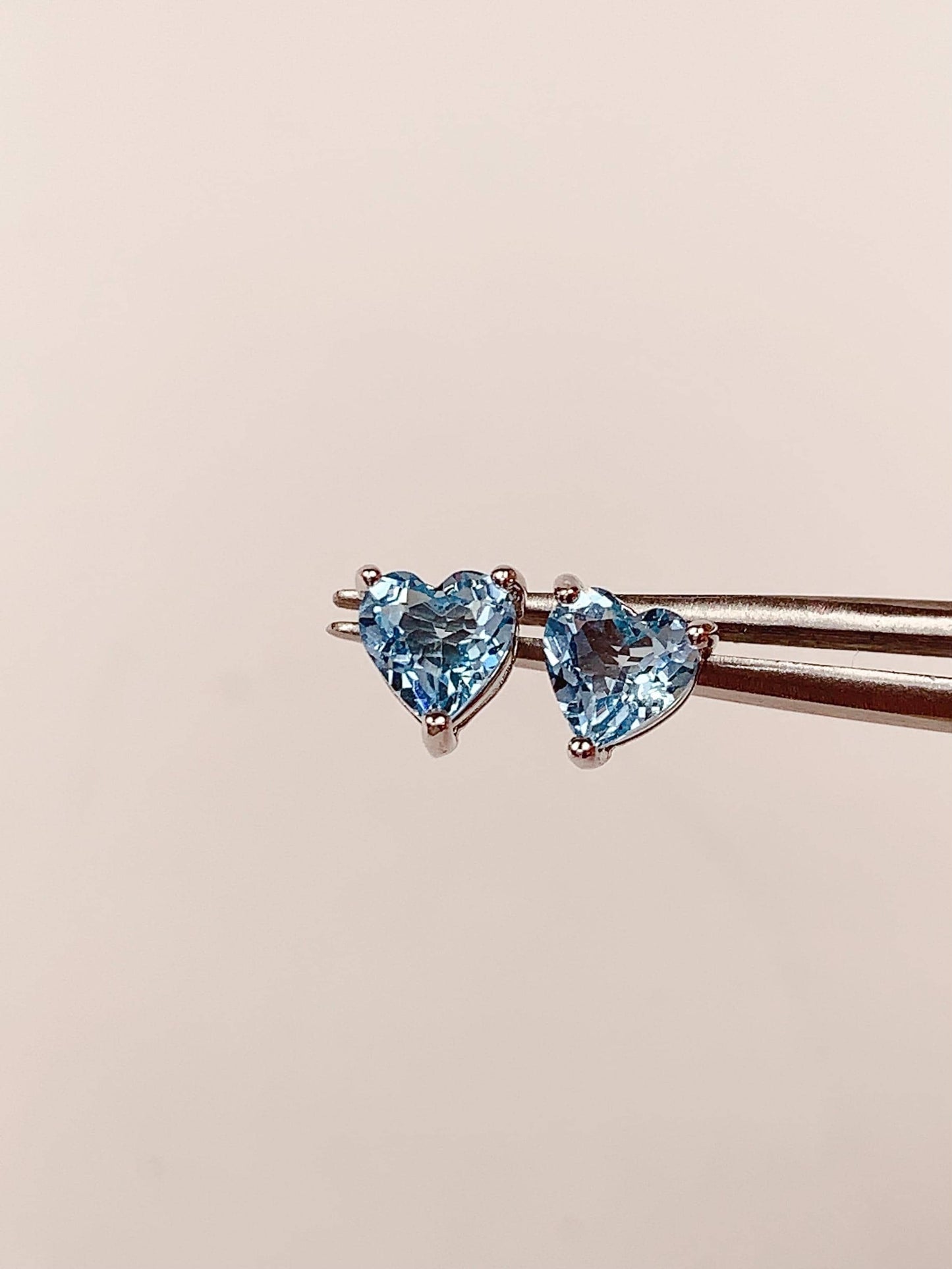 Sky Blue Topaz Heart Earrings: 18k Gold Plated Sterling Silver