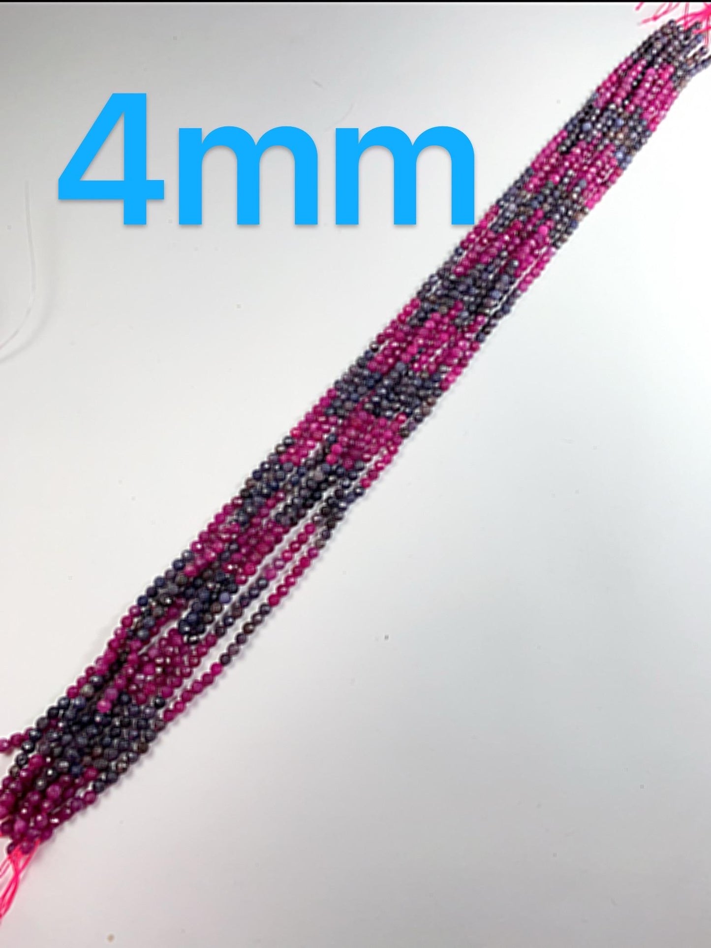 Faceted Ruby Sapphire Beads: Natural Purple Red Blue Gemstone Strand