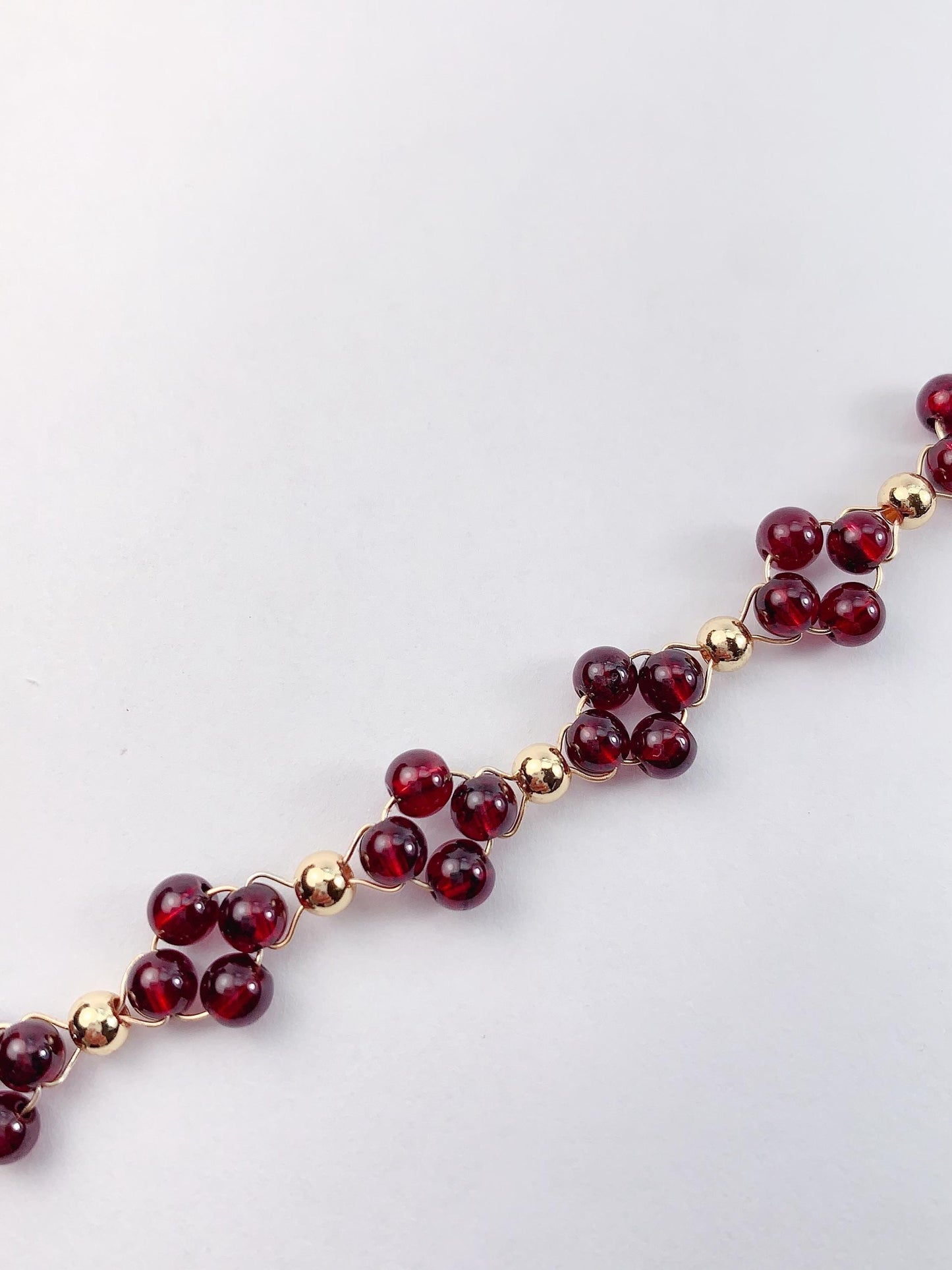Red Garnet Bracelet: 14K Gold Filled, January Birthstone