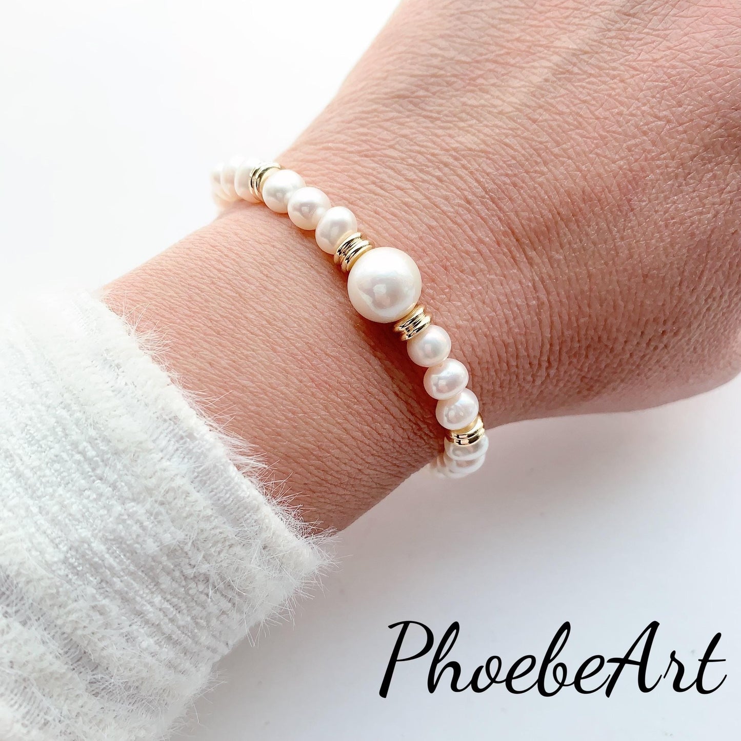10mm+ High quality Natural Freshwater White Pearl Necklace Earrings Bracelet Bright Luster Gloss 18k Gold Filled