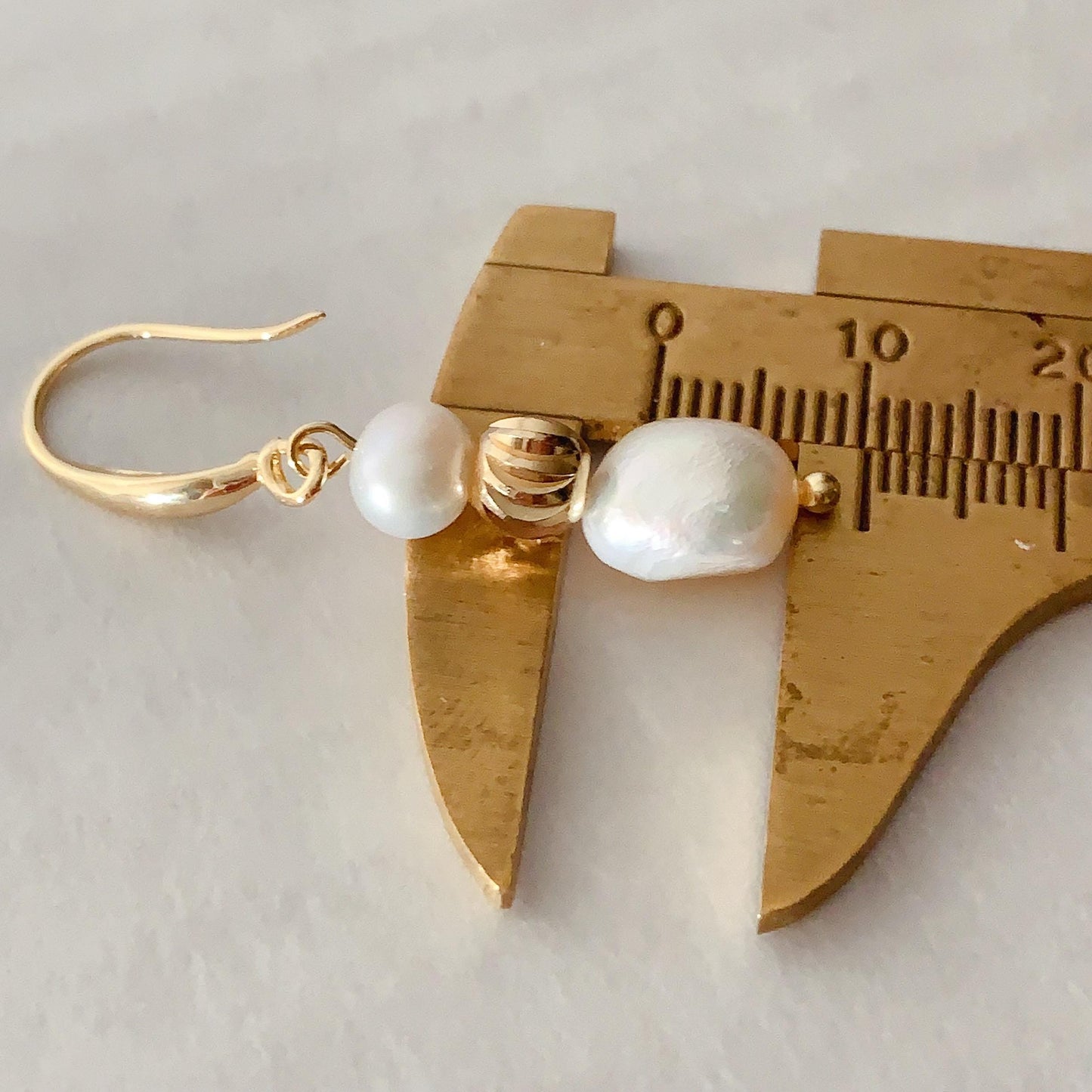 Baroque Pearl Drop Earrings: 14K Gold Filled Dangle Earrings
