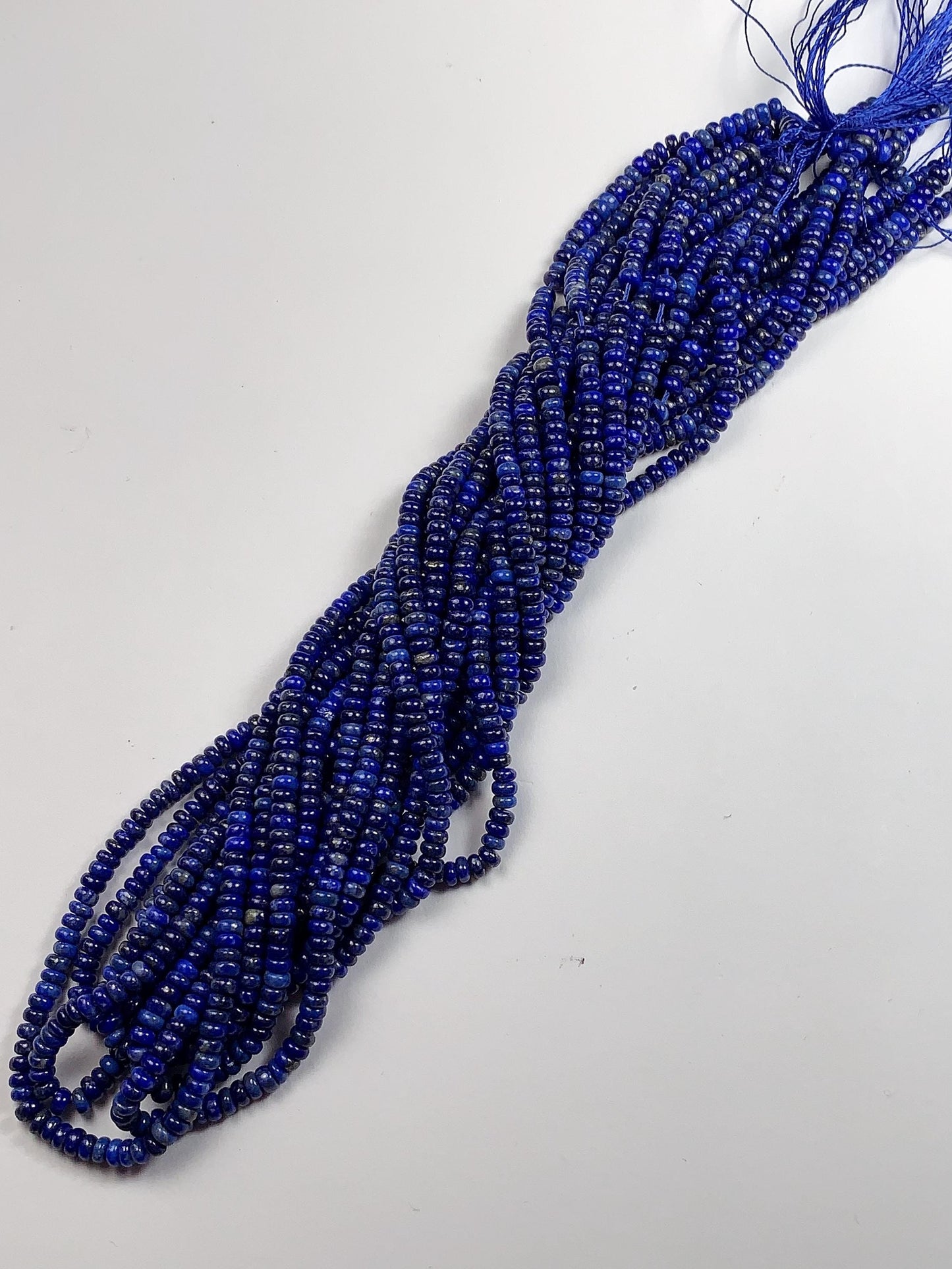 2x4mm Natural blue Lapis Lazuli Smooth Rondelle Beads 15.5" Strand