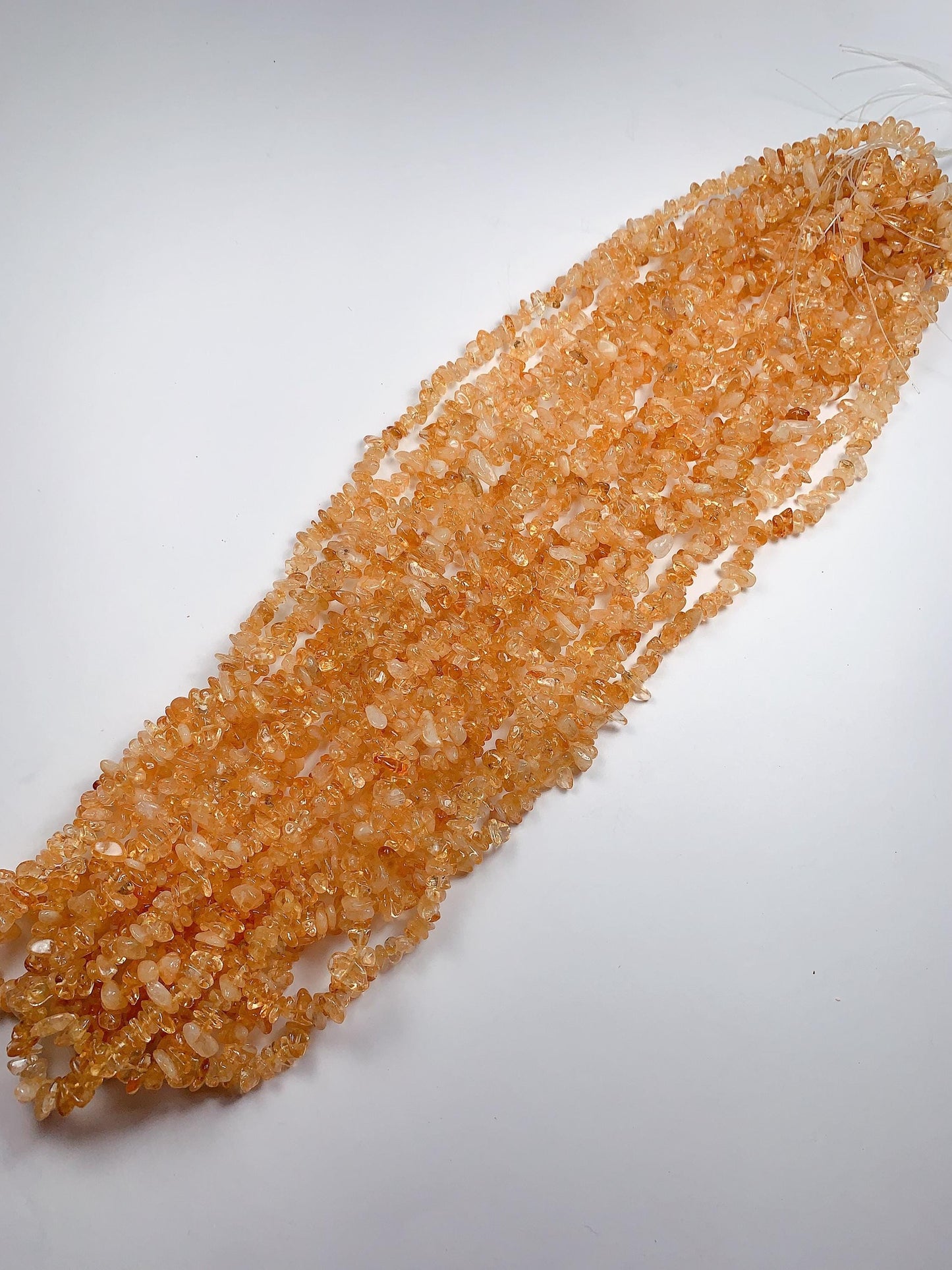 Natural Yellow Citrine Chip Beads: 32" Strand, DIY Jewelry (7-12mm)