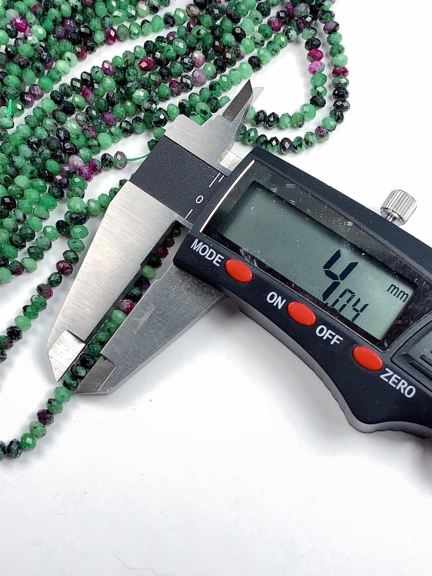 Good quality Genuine Natural Red Ruby Green Zoisite Faceted Rondelle Beads 15.5" Strand 3x4mm