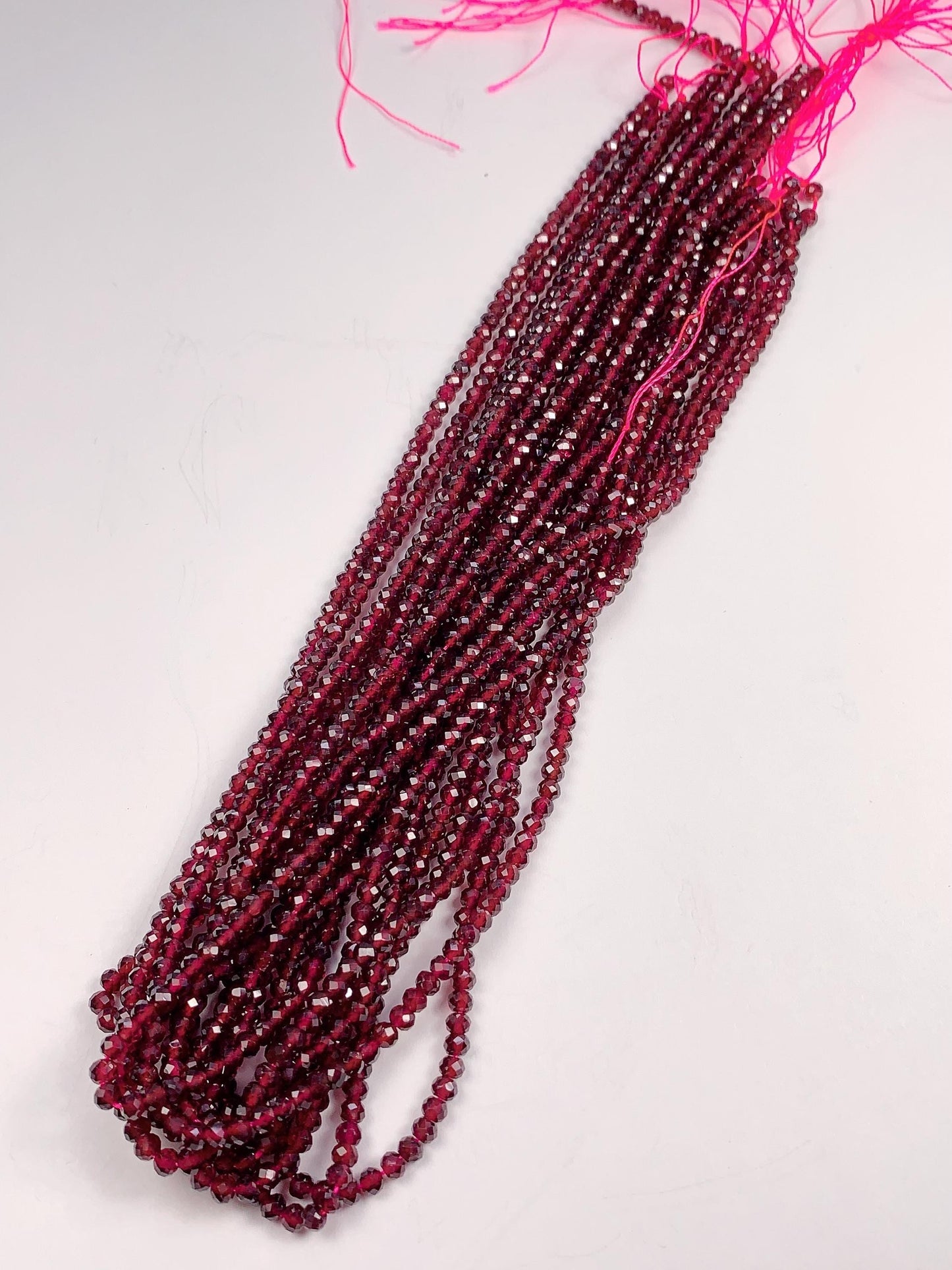 AAA Red Garnet Faceted Rondelle Beads: Natural Gemstone Strand (15.5")