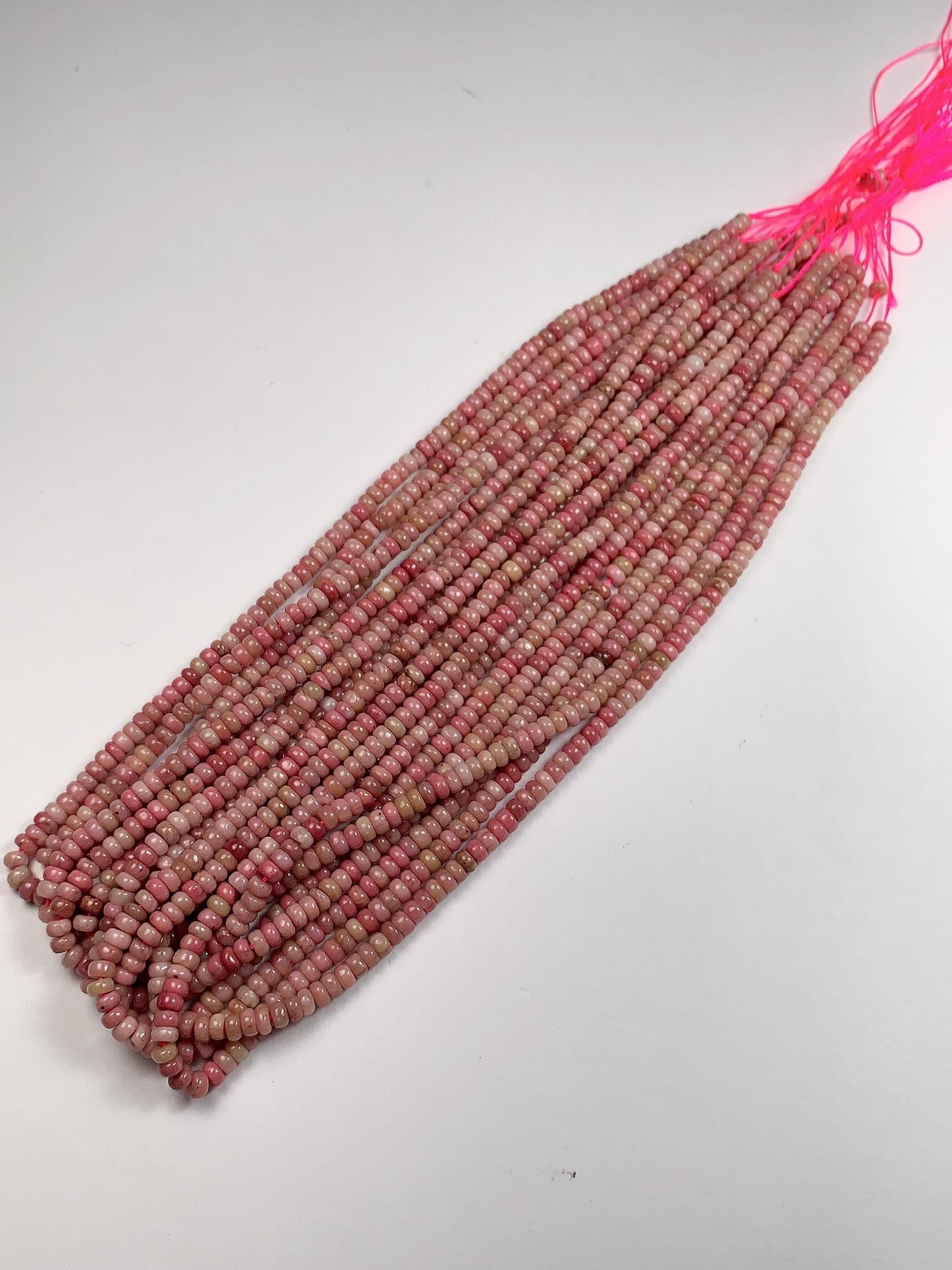 2x4mm Natural Genuine Pink Rhodonite Smooth Rondelle Beads 15.5" Strand