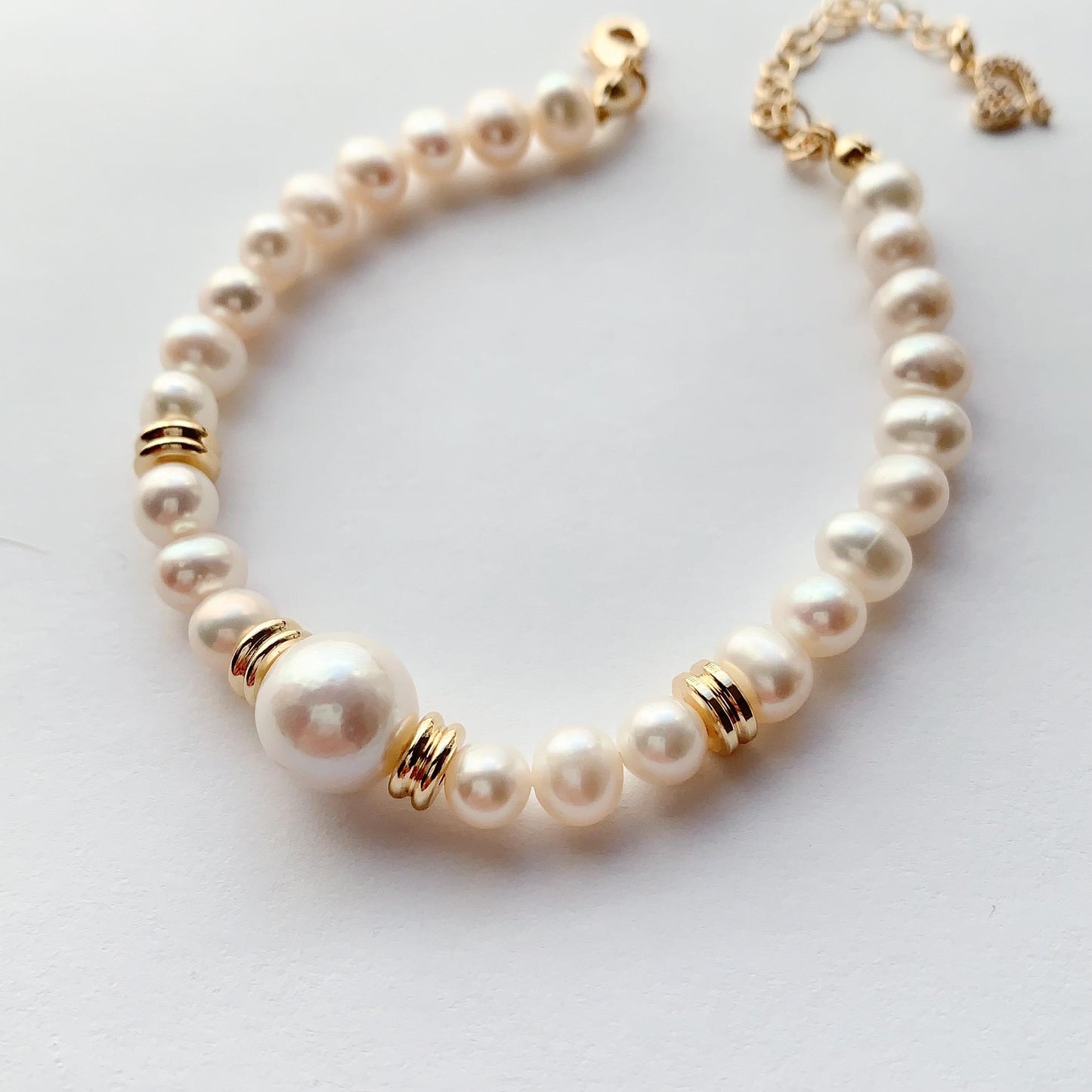 10mm+ High quality Natural Freshwater White Pearl Necklace Earrings Bracelet Bright Luster Gloss 18k Gold Filled