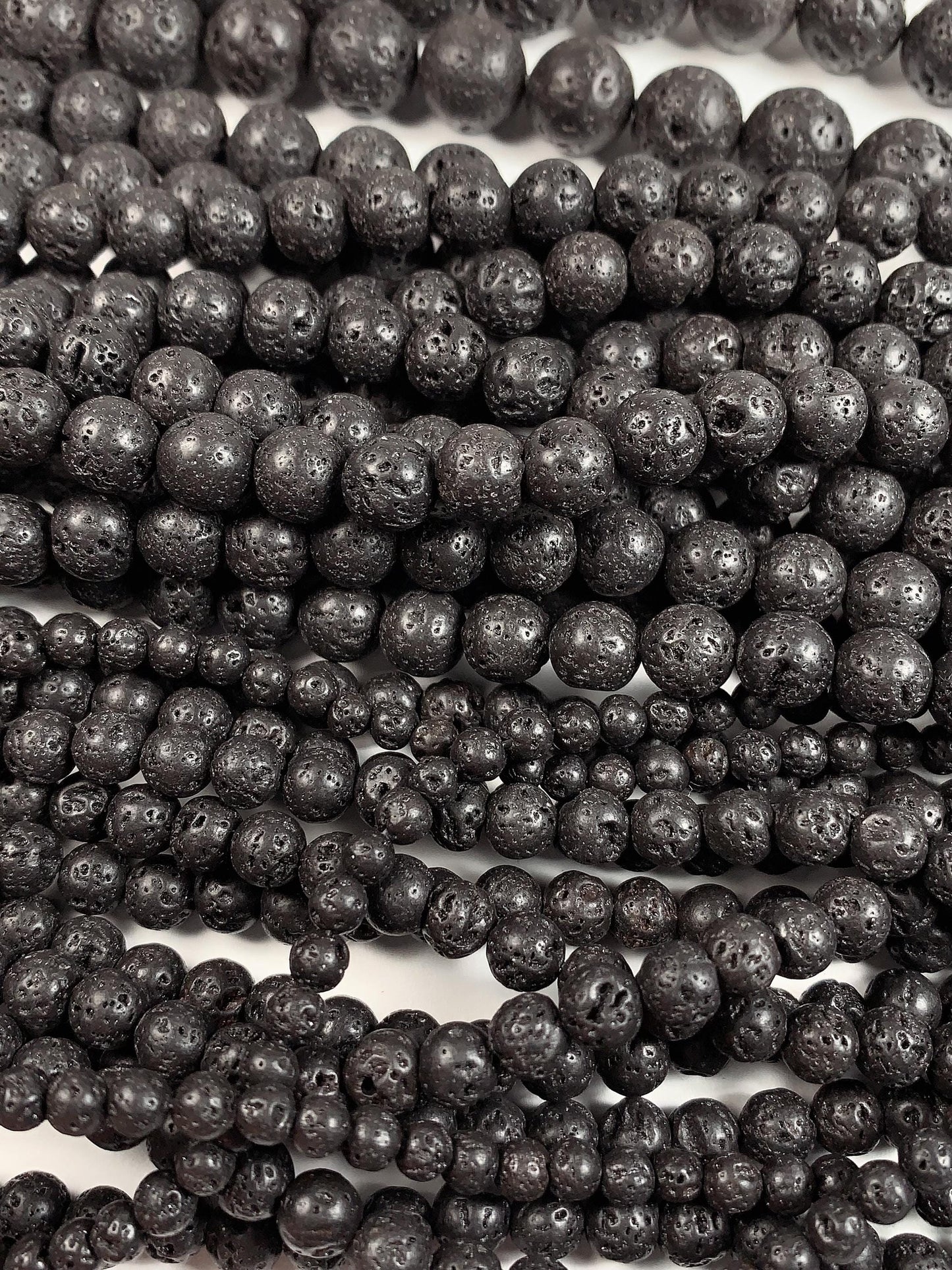 AAA Natural Black Volcanic Lava Rock Beads: 15.5" Strand 4mm 6mm 8mm 10mm 12mm 14mm 16mm 18mm