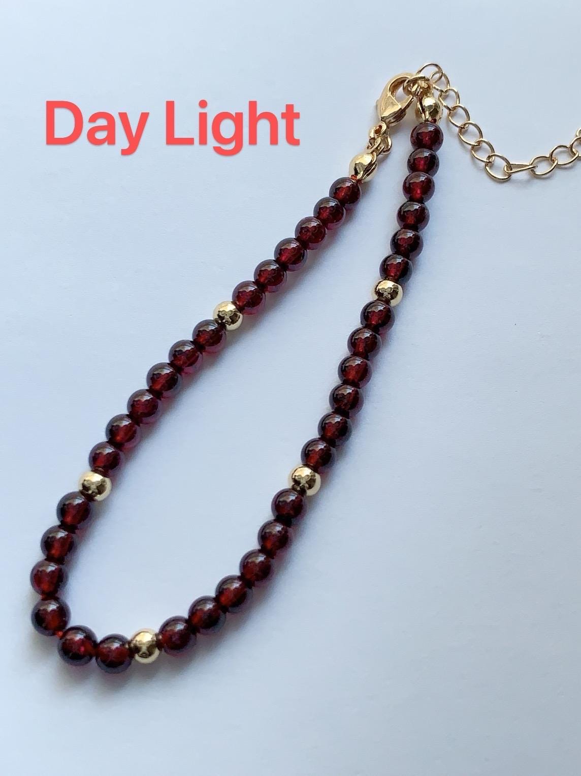 Red Garnet Bracelet: 14K Gold Filled, January Birthstone, Healing Crystals