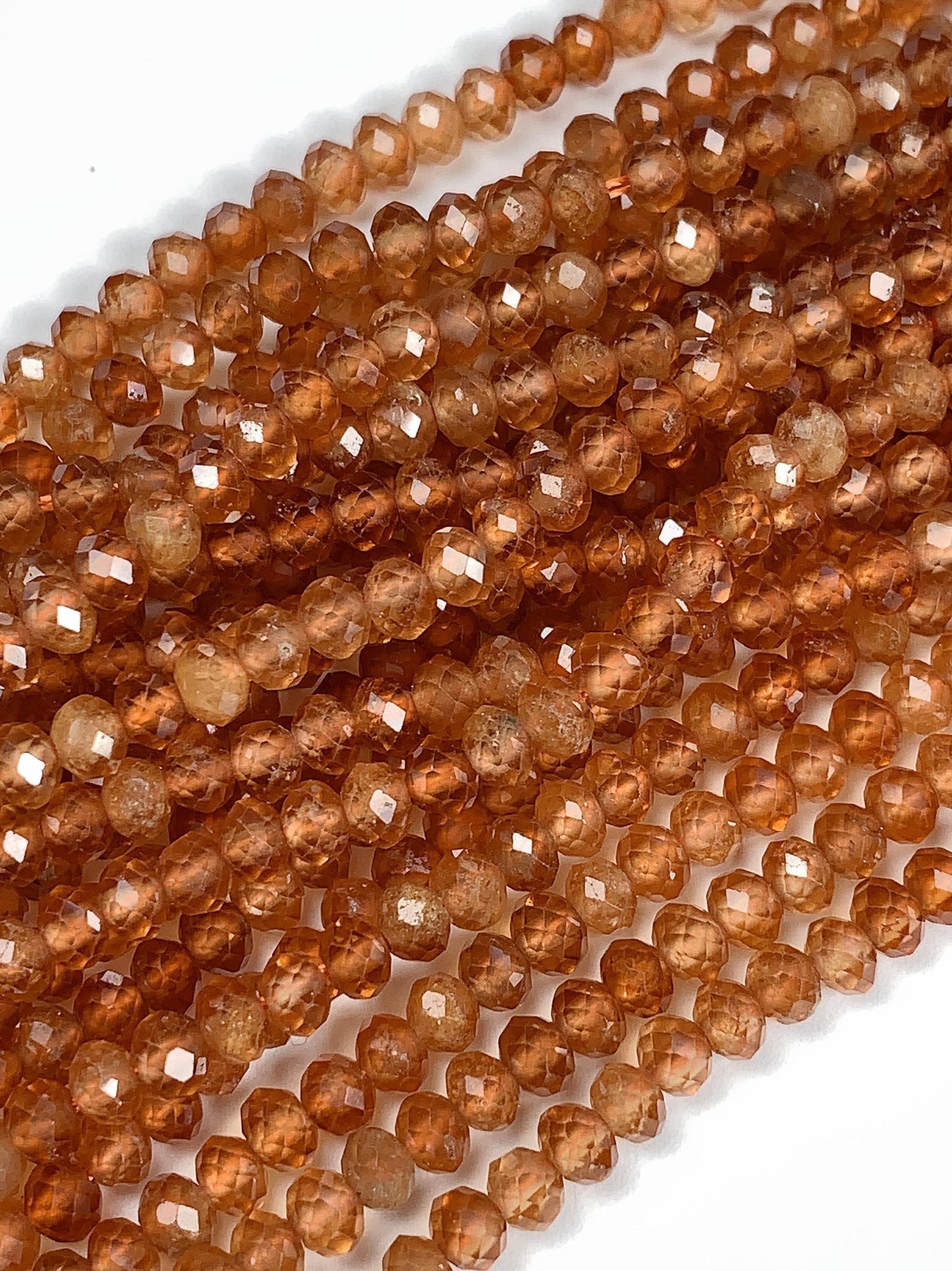 3x4mm AAA Good quality Natural Brown Orange Garnet Hessonite Faceted Rondelle Beads 15.5" Strand