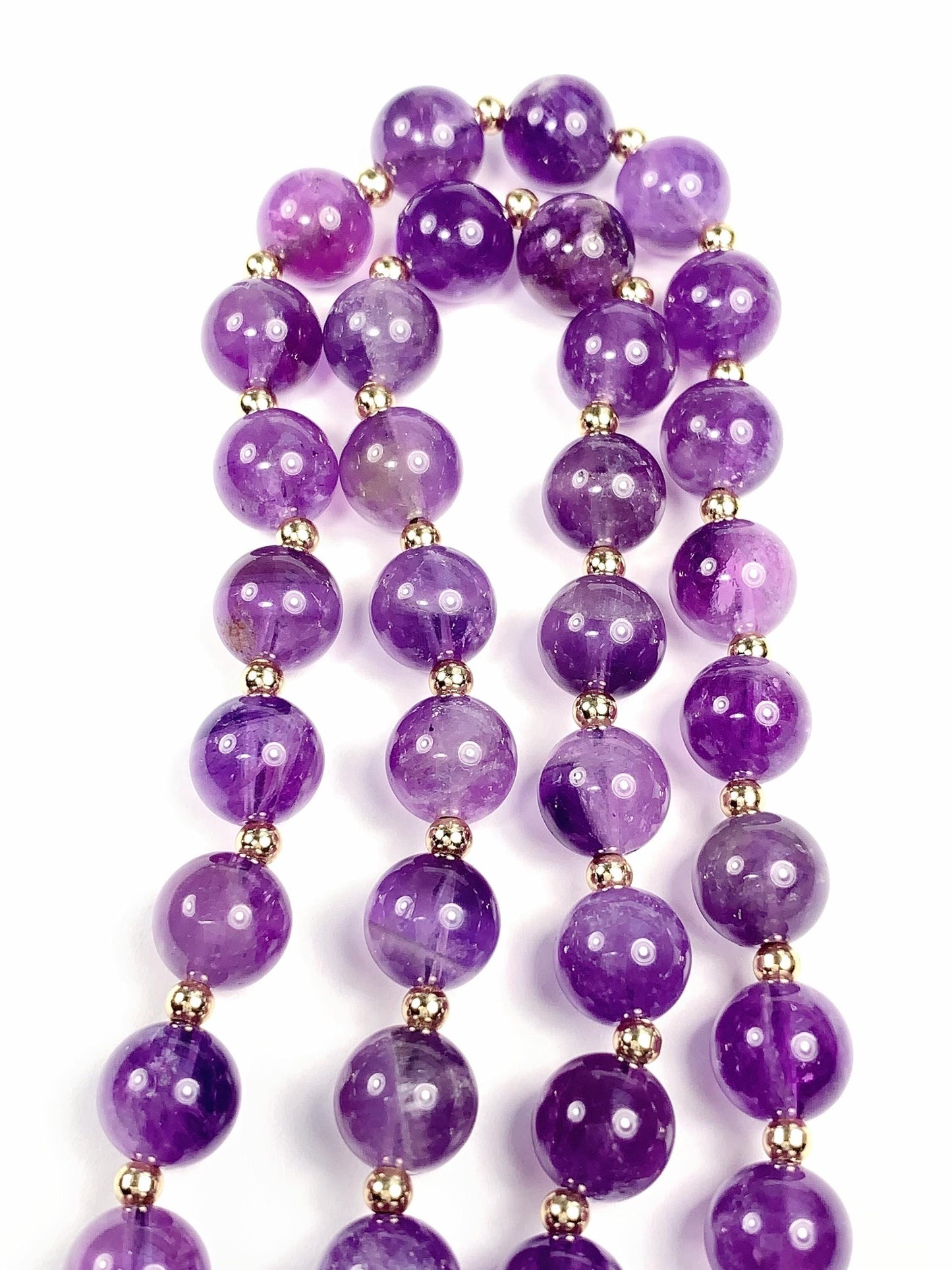 14K Gold Filled Natural Purple Amethyst Necklace Pendant