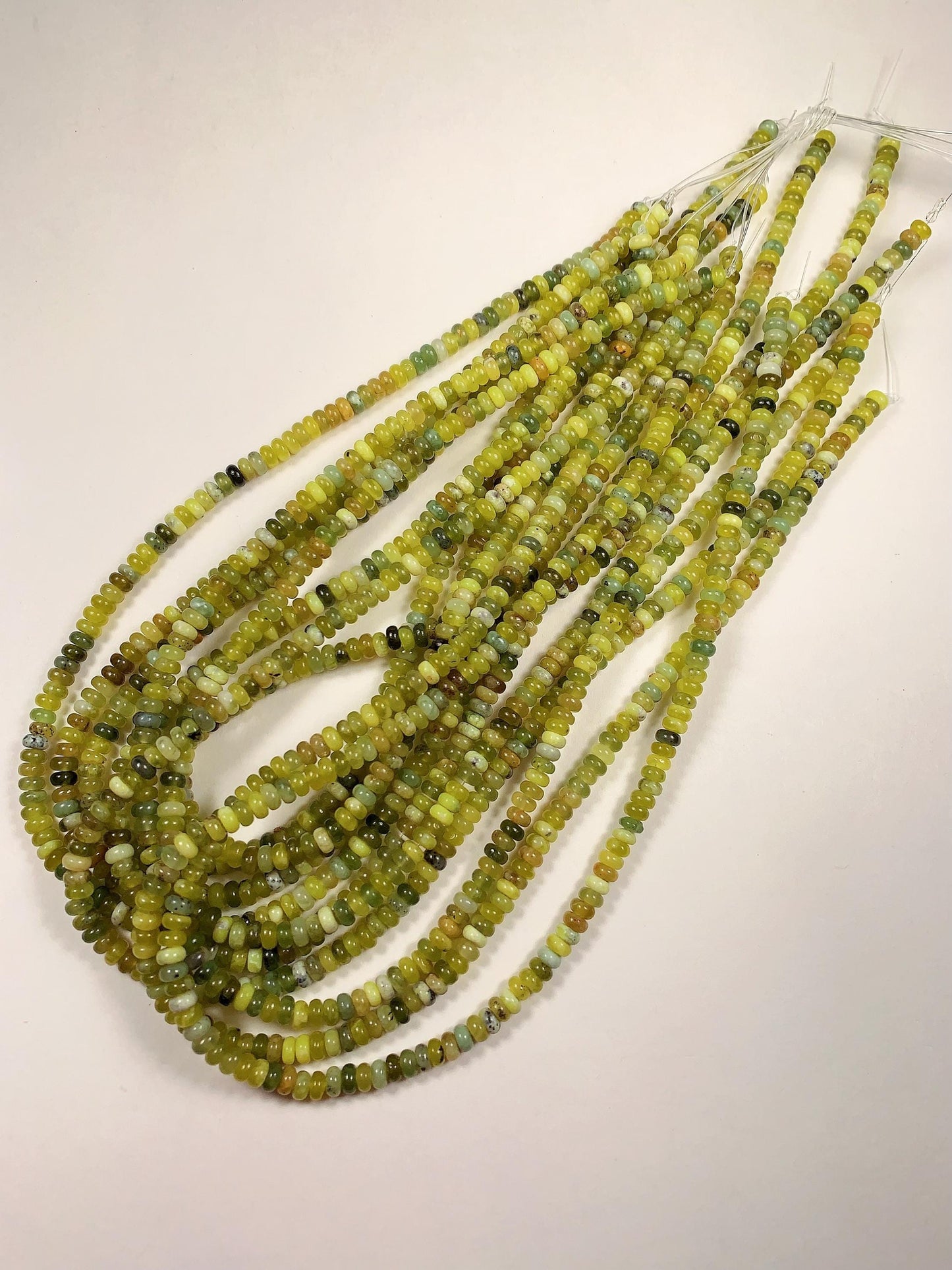 2x4mm Good Quality Natural Green Jade Smooth Rondelle Beads 15" Strand