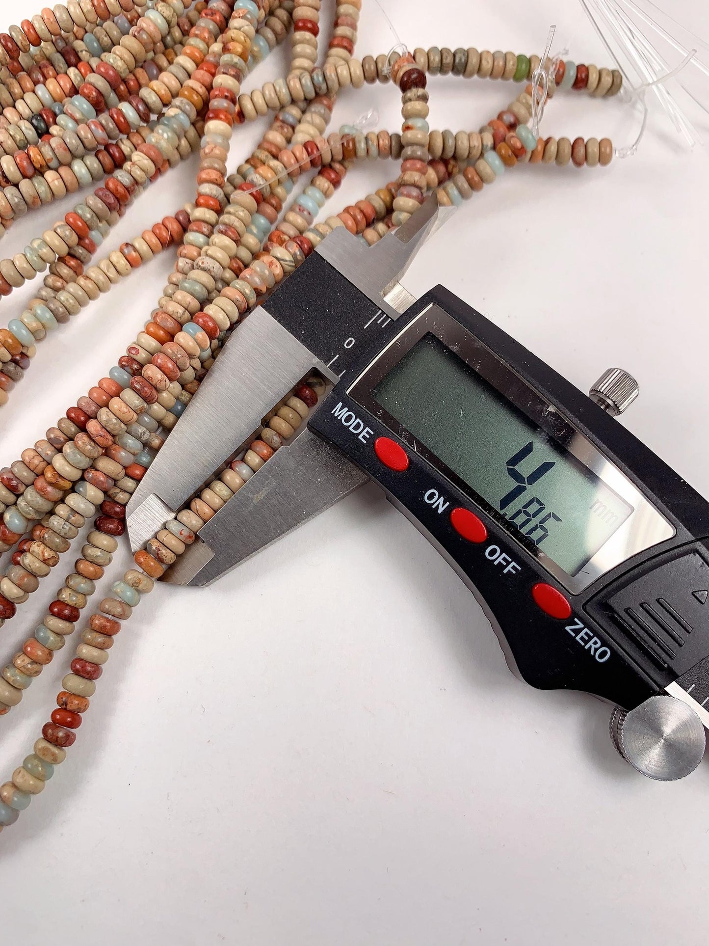 2x4mm Genuine Natural Sky Blue Red Brown Agalmatolite Smooth Rondelle Beads 15" Strand