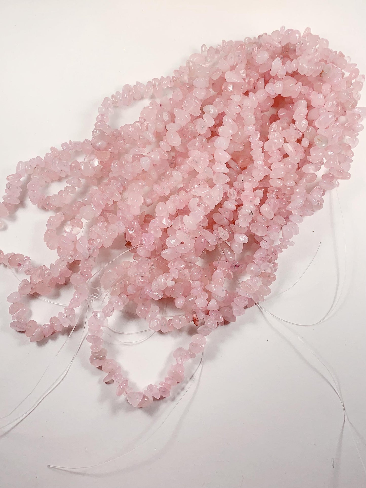 7-12mm Rose Quartz Chip Beads: Pink Gemstone Nugget Strand (32 Inch)
