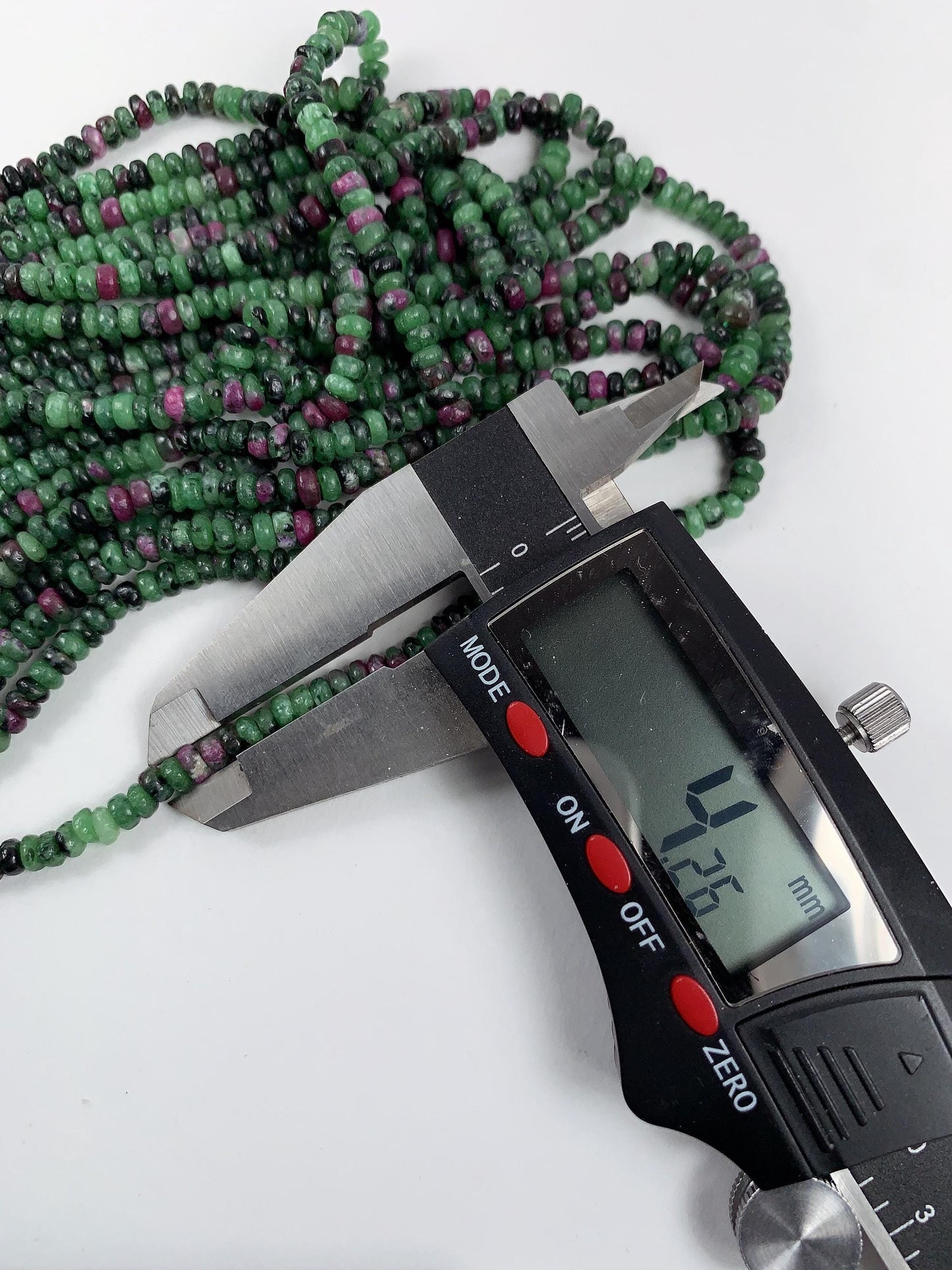 2x4mm Natural Red Ruby Green Zoisite Smooth Rondelle Beads Gemstone Strand 15.5"