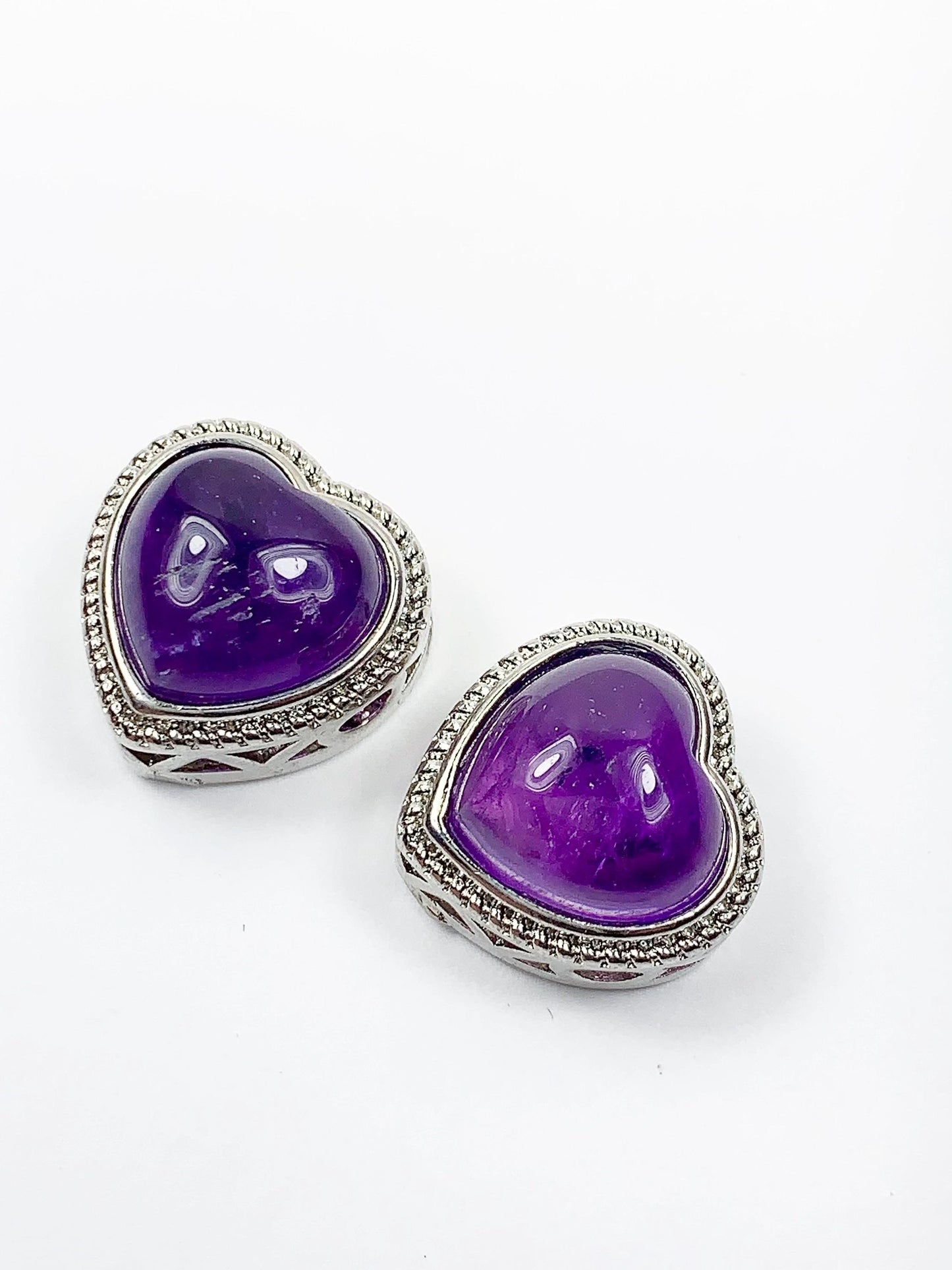 18mm Genuine Natural purple Amethyst DIY Beads Loose Gems Gemstone heart cut