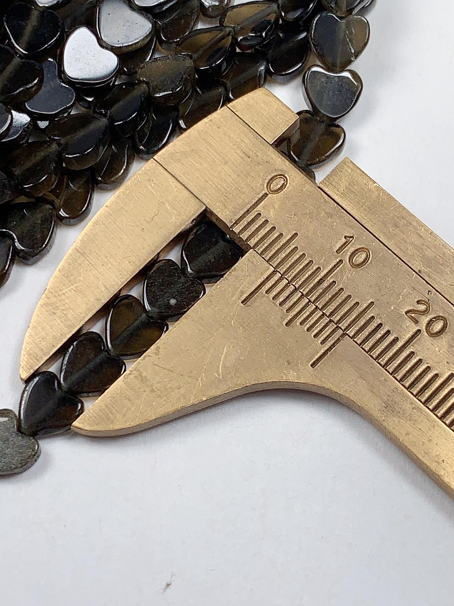 6mm Natural Gold Golden Obsidian Heart Shape Beads 15" Strand