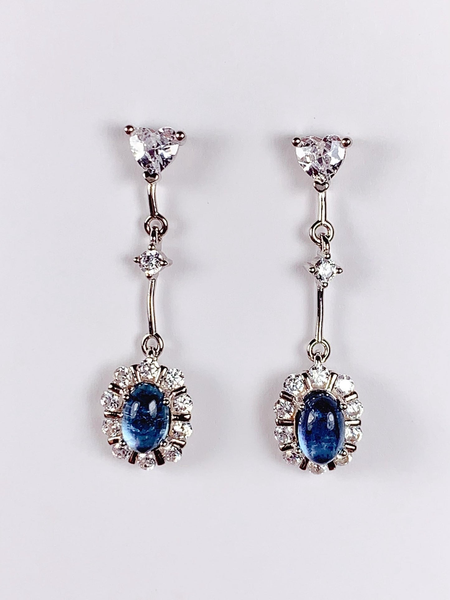 Aquamarine Sterling Silver Earrings: 18k Gold Plated, Oval Cut