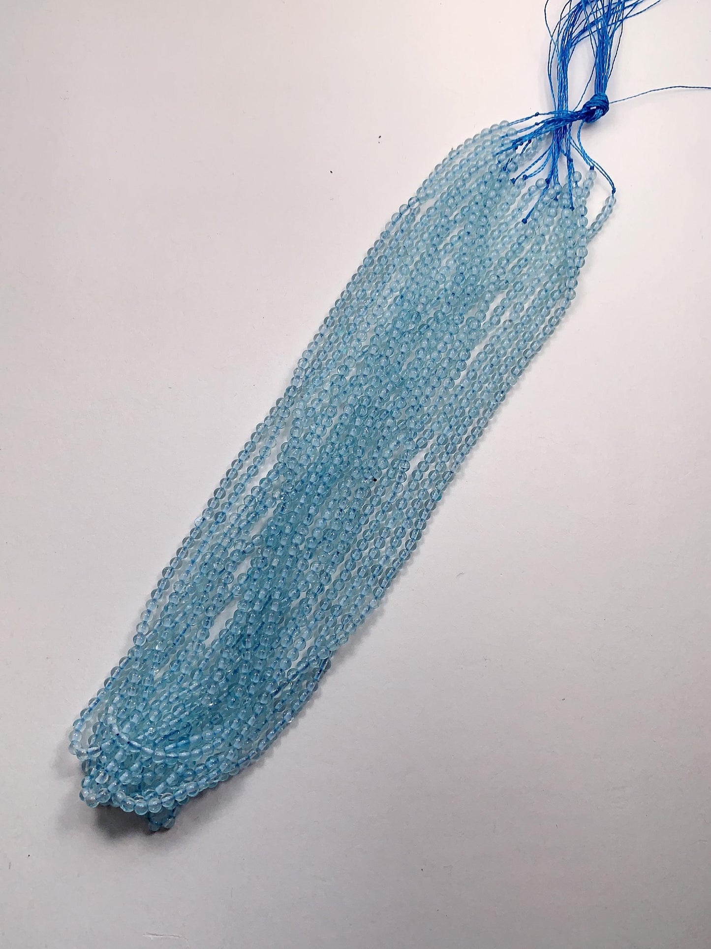 AAA Natural Transparent Sky Blue Topaz Smooth Round Beads 15.5" Strand Gemstone
