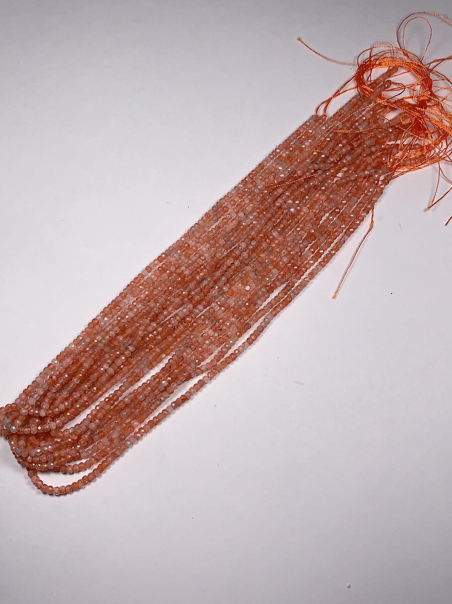 2x3mm Grade AAA Natural Orange Sunstone Faceted Rondelle Beads 15.5" Strand