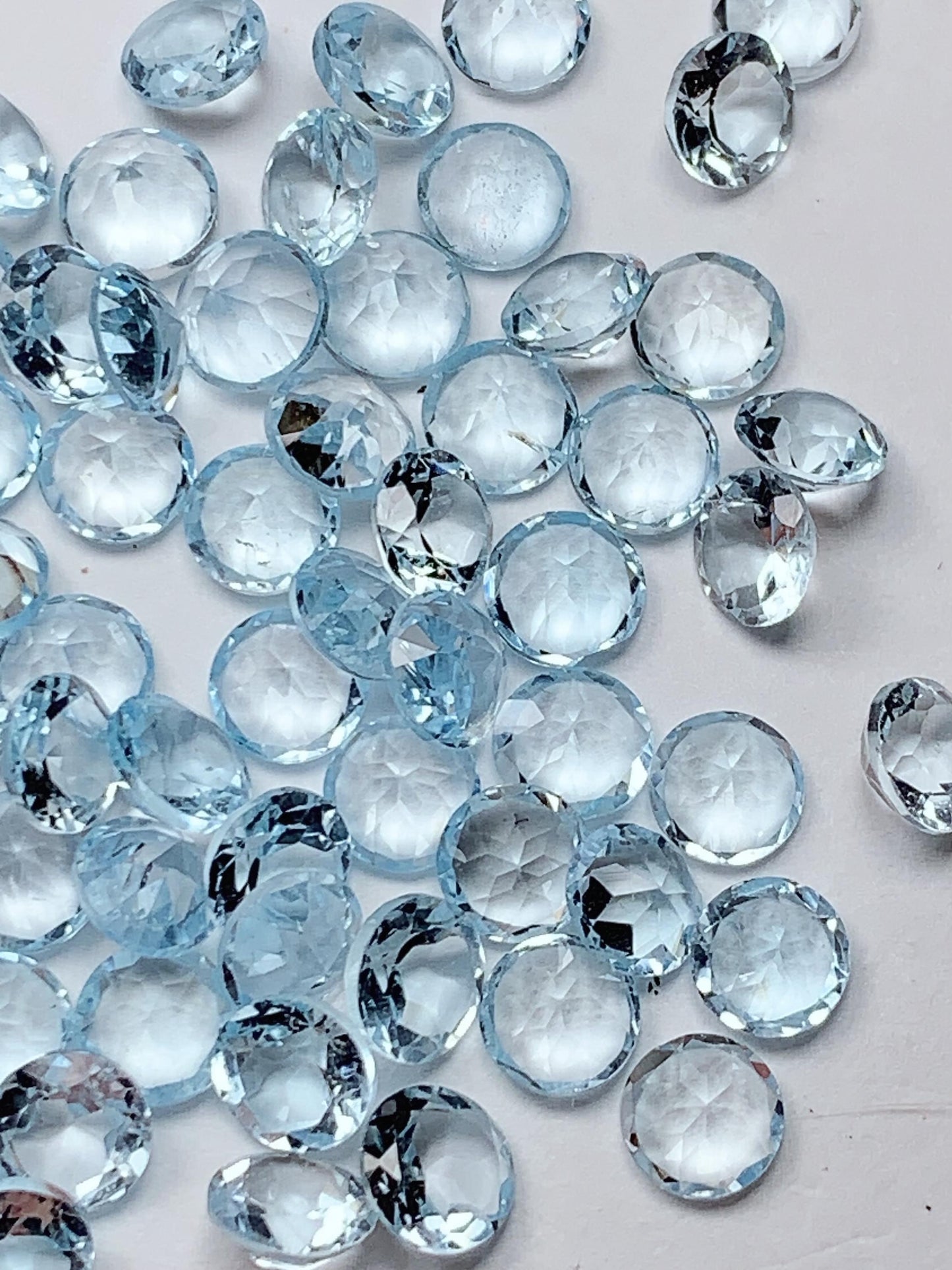 5mm Grade AAA Genuine Natural Blue Topaz Loose Gems Gemstone faceted round cut
