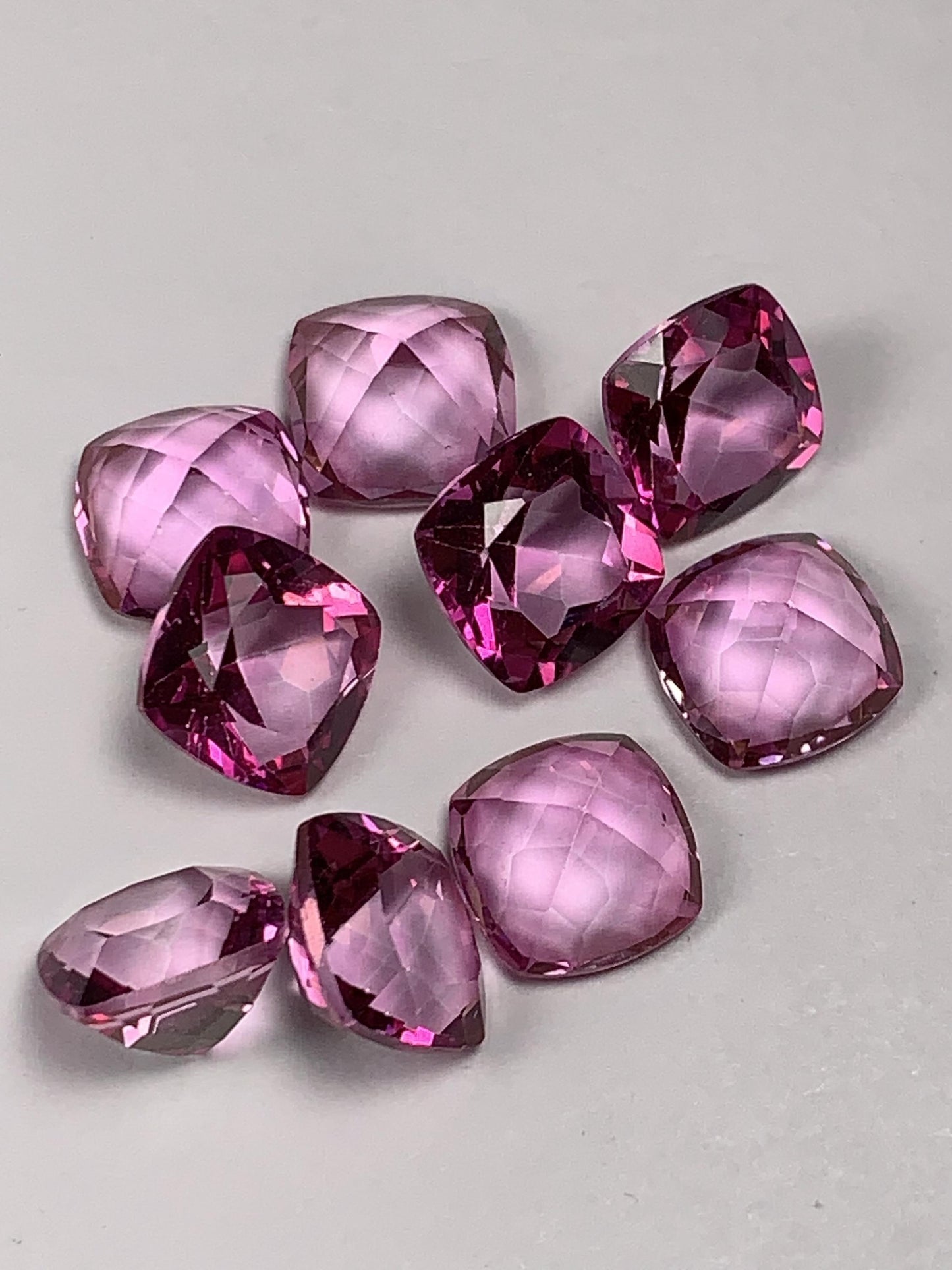9mm Genuine Natural Pink Topaz ( foil) Loose Gems Gemstone faceted Square cut