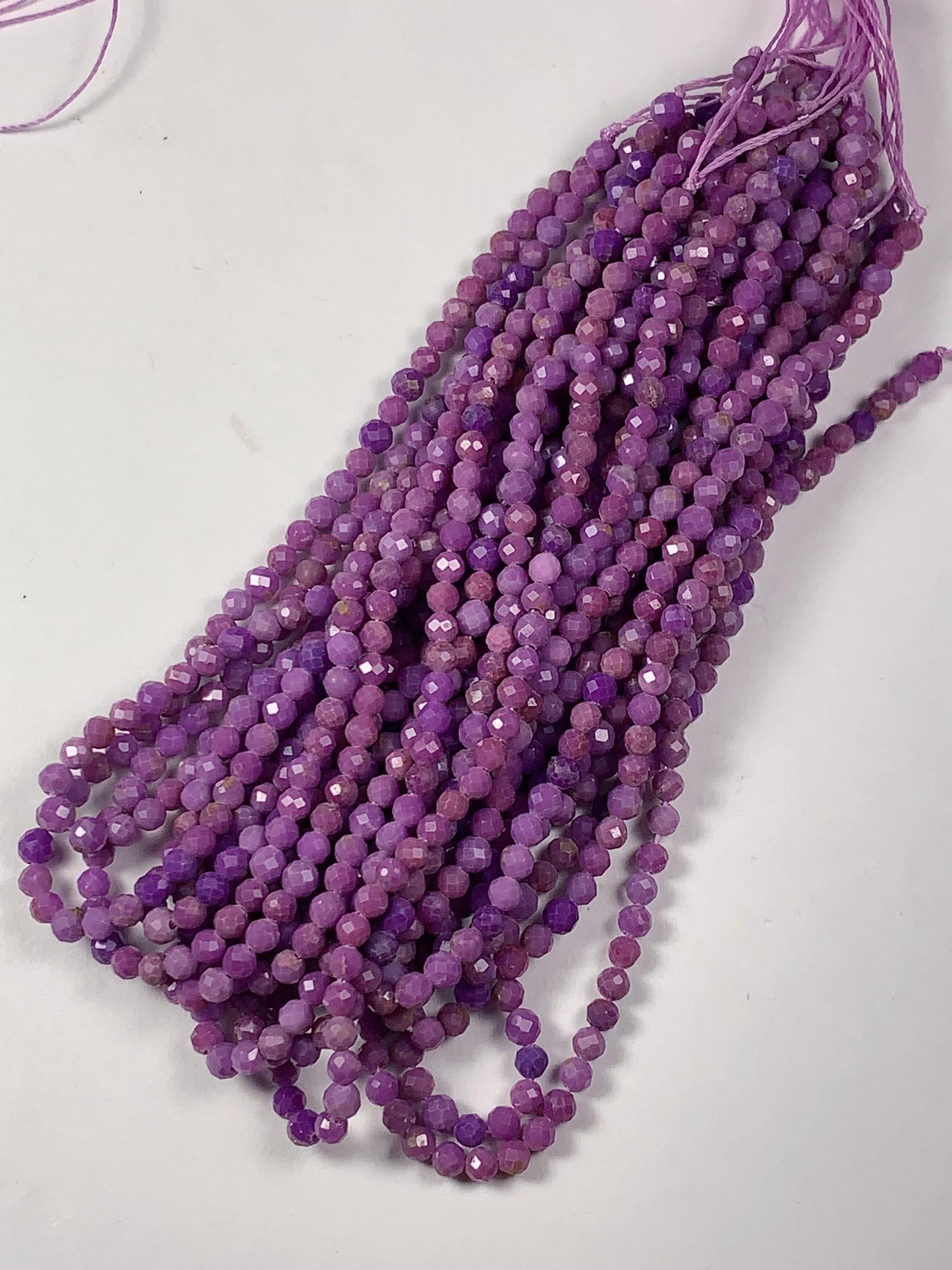 Grade AA Genuine Natural Purple Phosphosiderite Faceted Round Beads 15.5" Strand 2mm 3mm 4mm